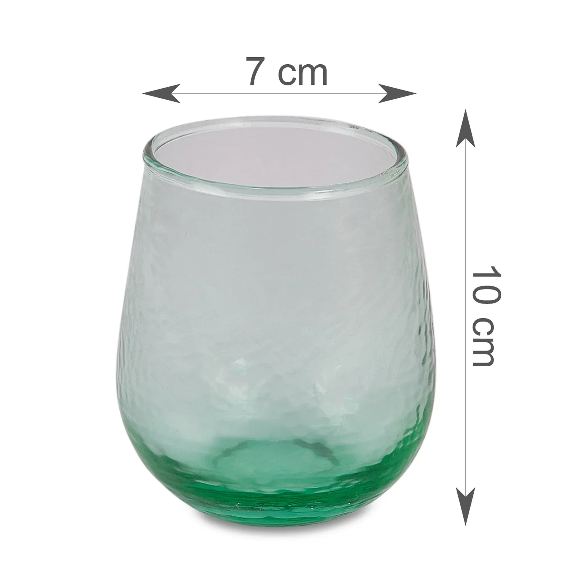 Ikigai Hammered Juice Glass Set of 4 in Green Colour - HomeTown