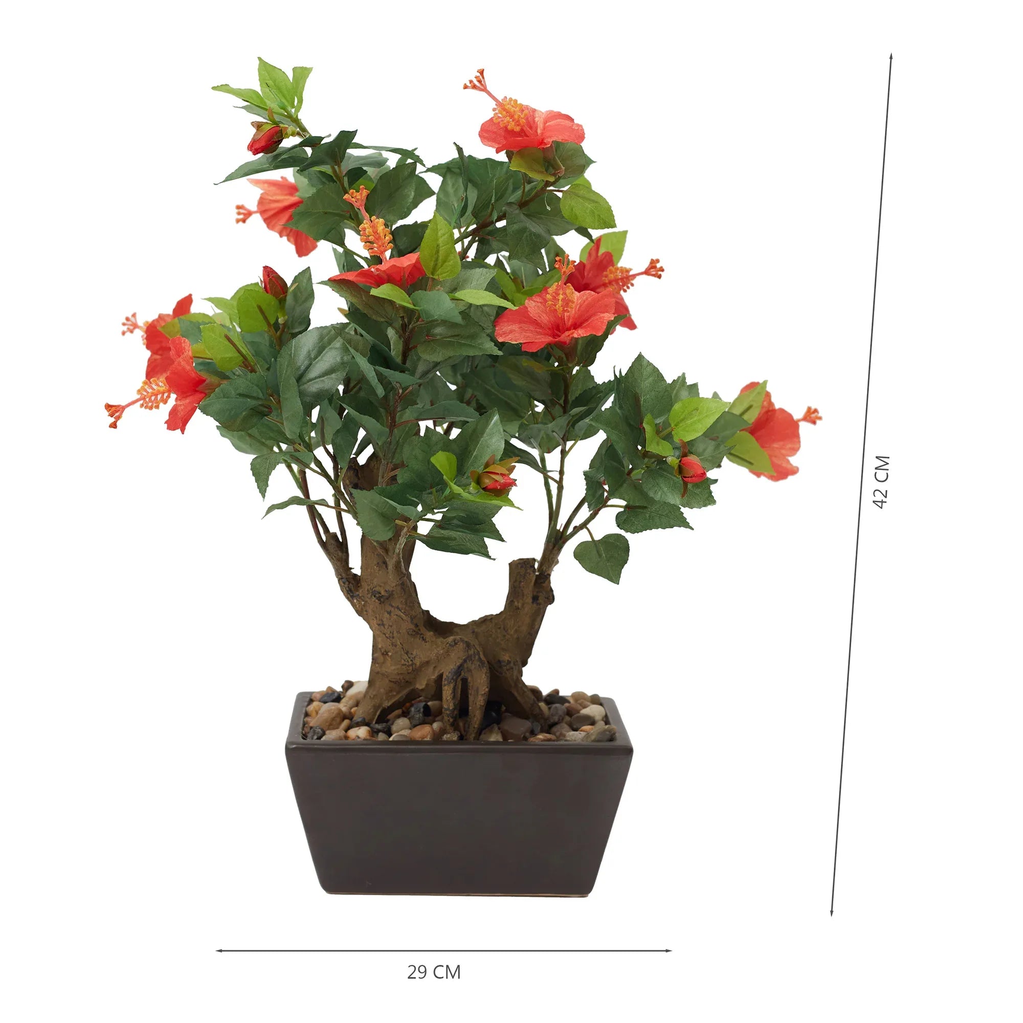 Ilana Faux Hibiscus Ceramic Potted Plant 43 Cm in Pink Colour - HomeTown