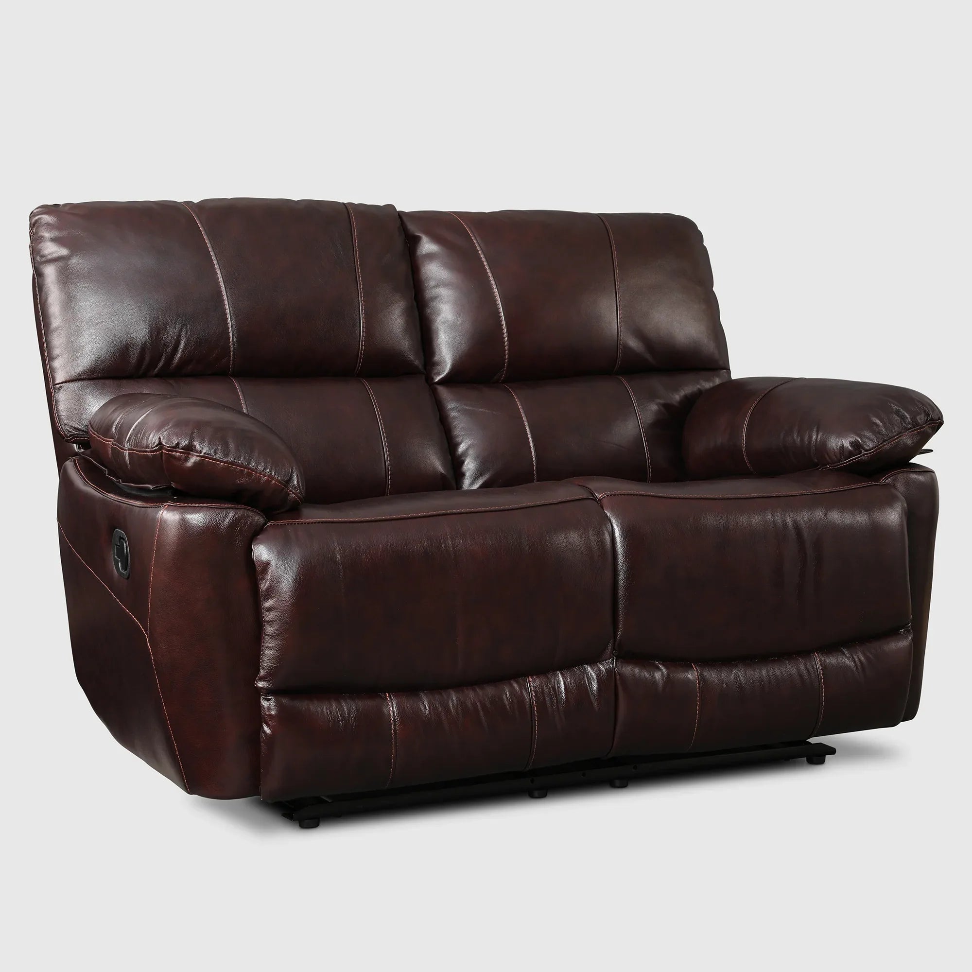 Charles Half Leather Two Seater Recliner - HomeTown