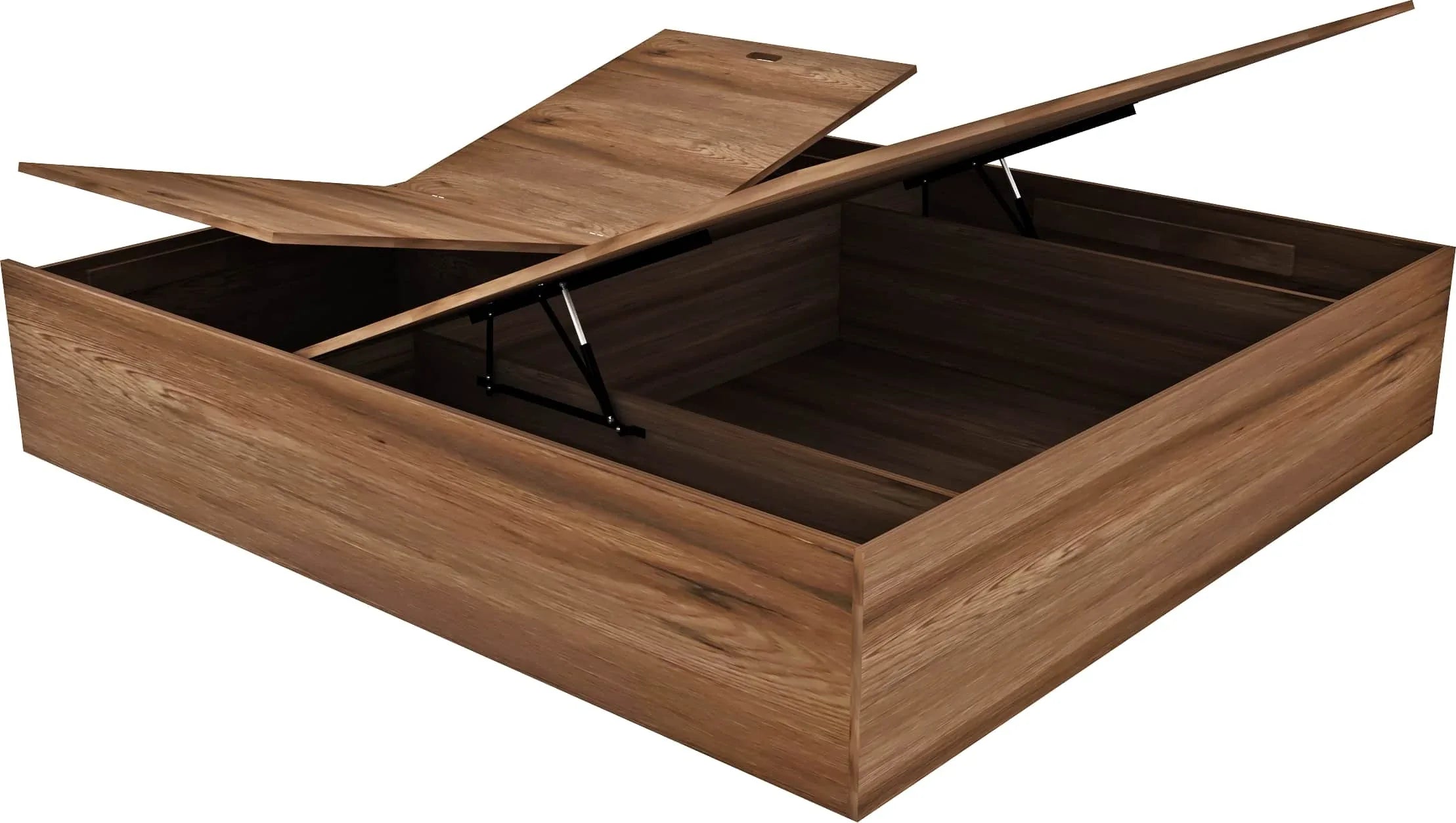 Saville Queen Size Bed with Hydraulic Storage in Dark Vogue Colour - HomeTown