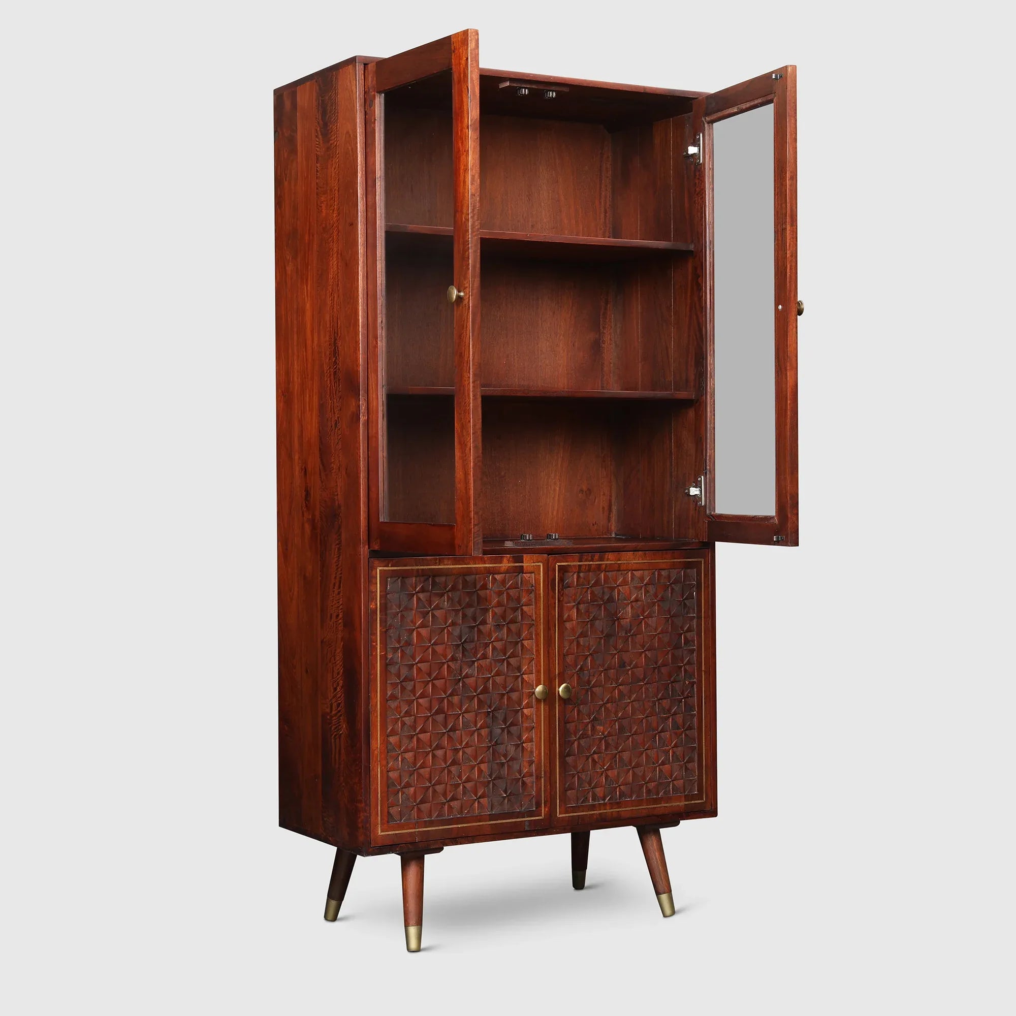 Phoolkari Solidwood Book Shelves in Honey Walnut Colour - HomeTown