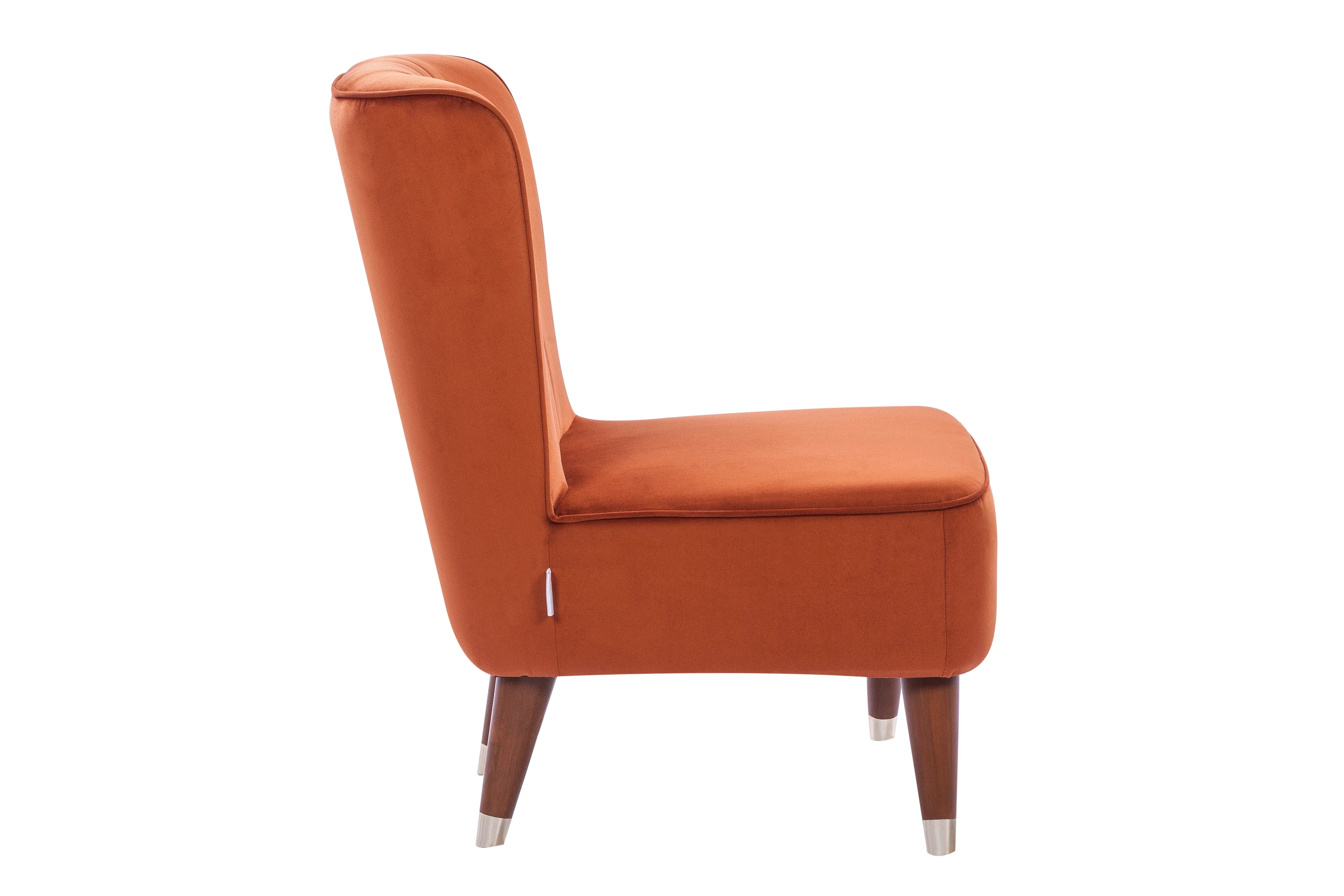 Jane Velvet Accent Chair in Rust Colour - HomeTown