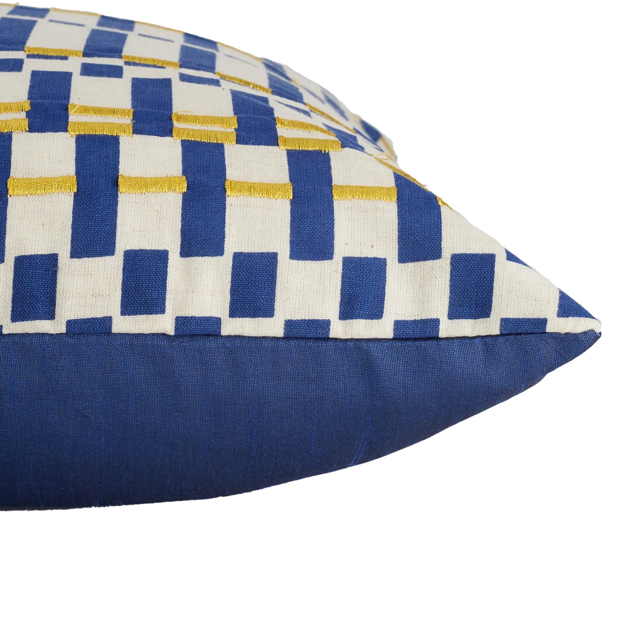 Milan Cotton Printed Cushion Cover 40x40 Cm in Blue Colour - HomeTown