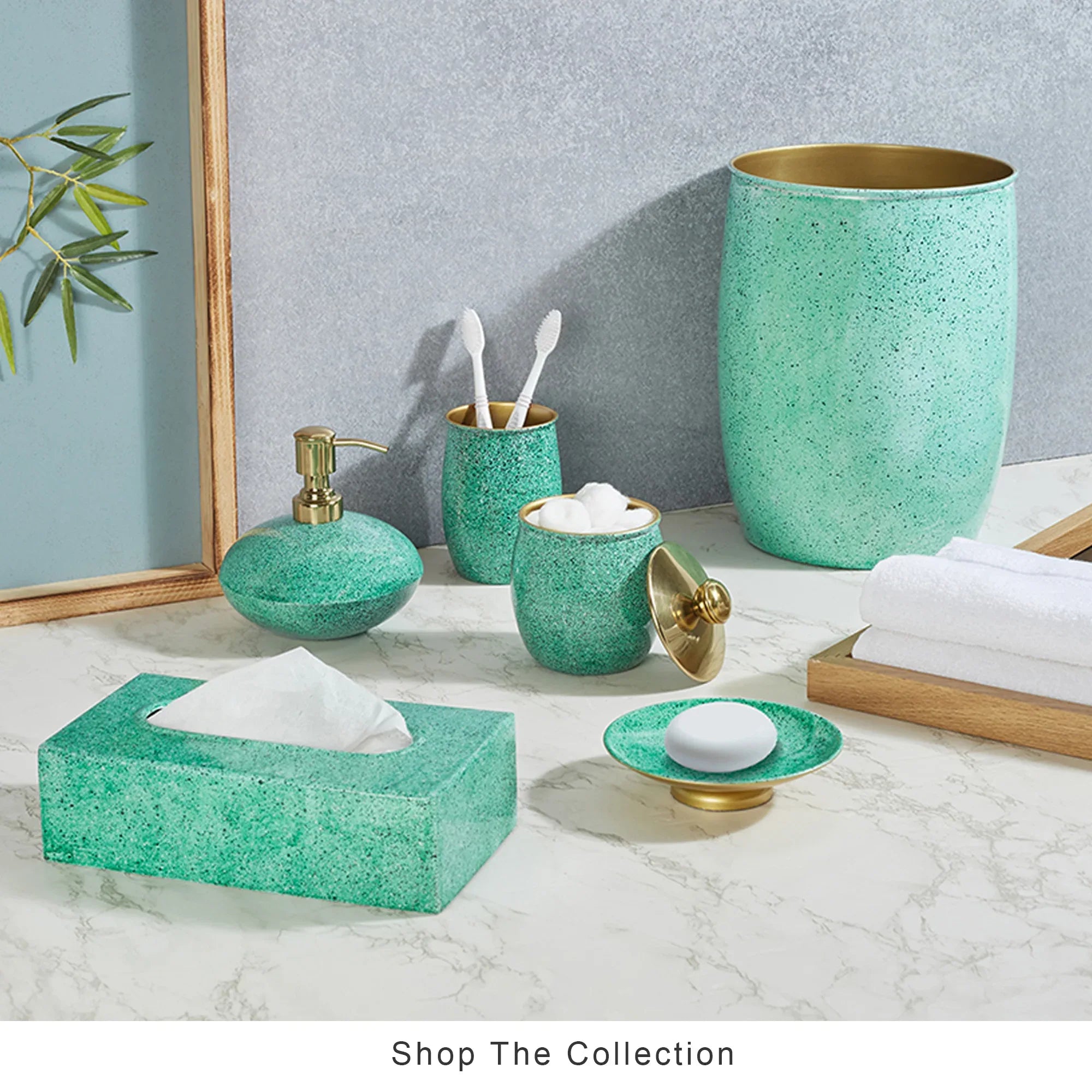 Nora Metal Sprinkle Finish Tissue Box Cover in Turq Colour - HomeTown