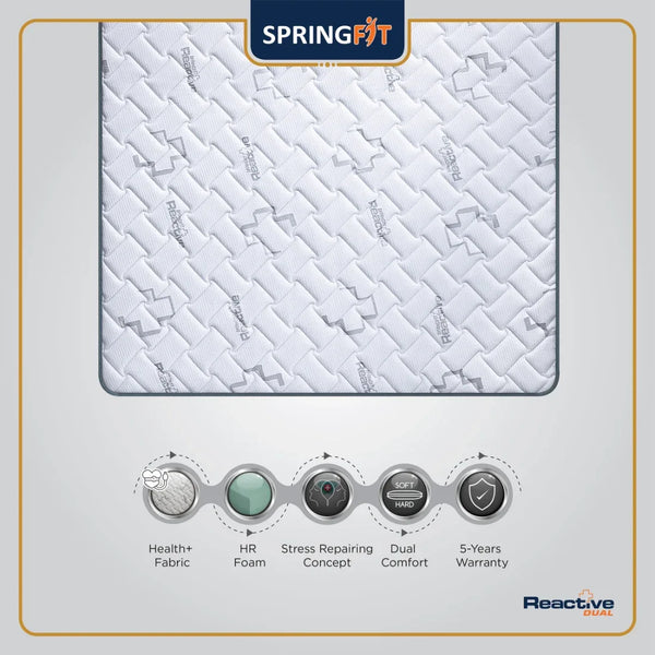 Reactive Dual Reversible HR Foam King Mattress 84x72x6 Inch in Grey Colour dimensions
