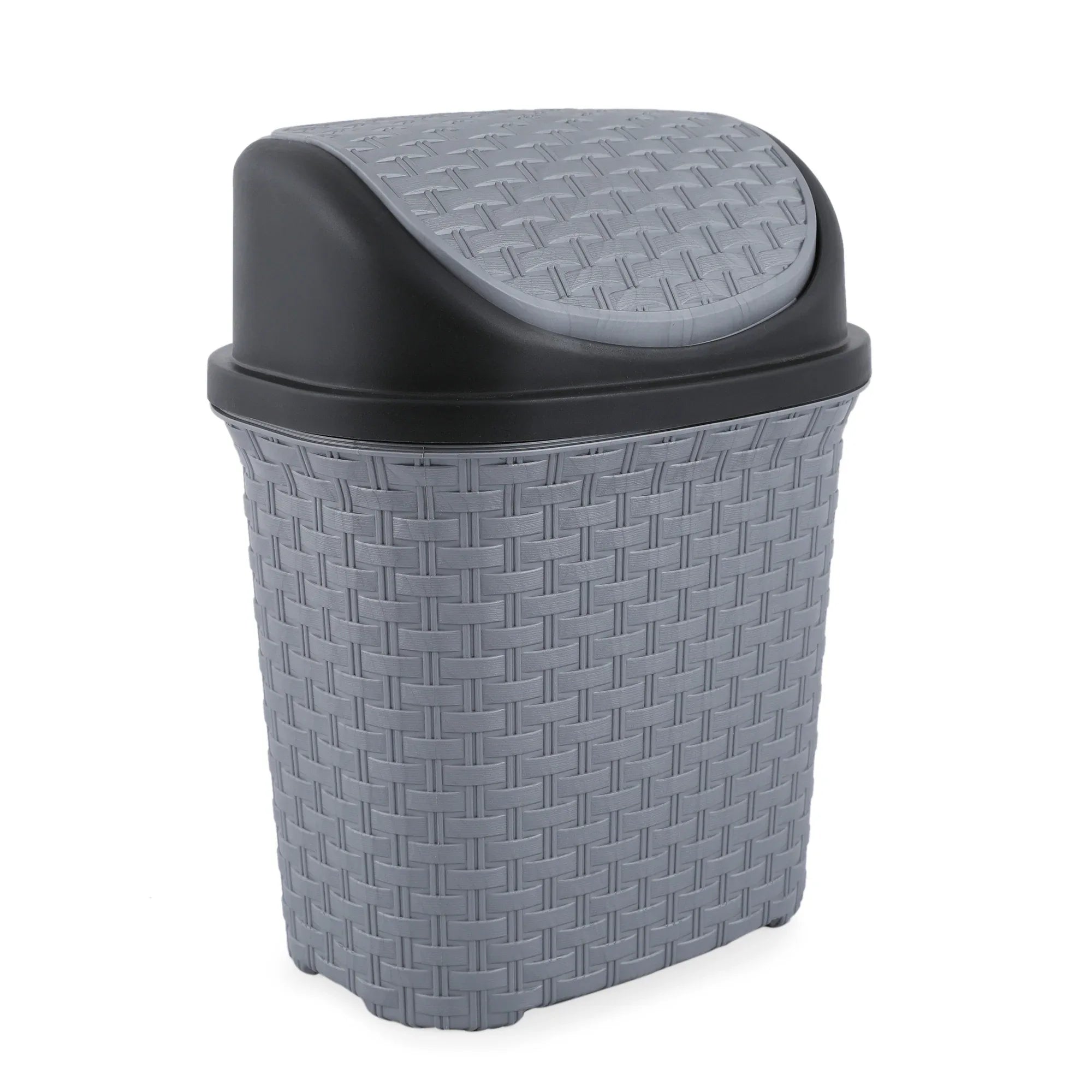 Brio Plastic Swing Dust Bin 6 Ltr in Grey Colour - HomeTown