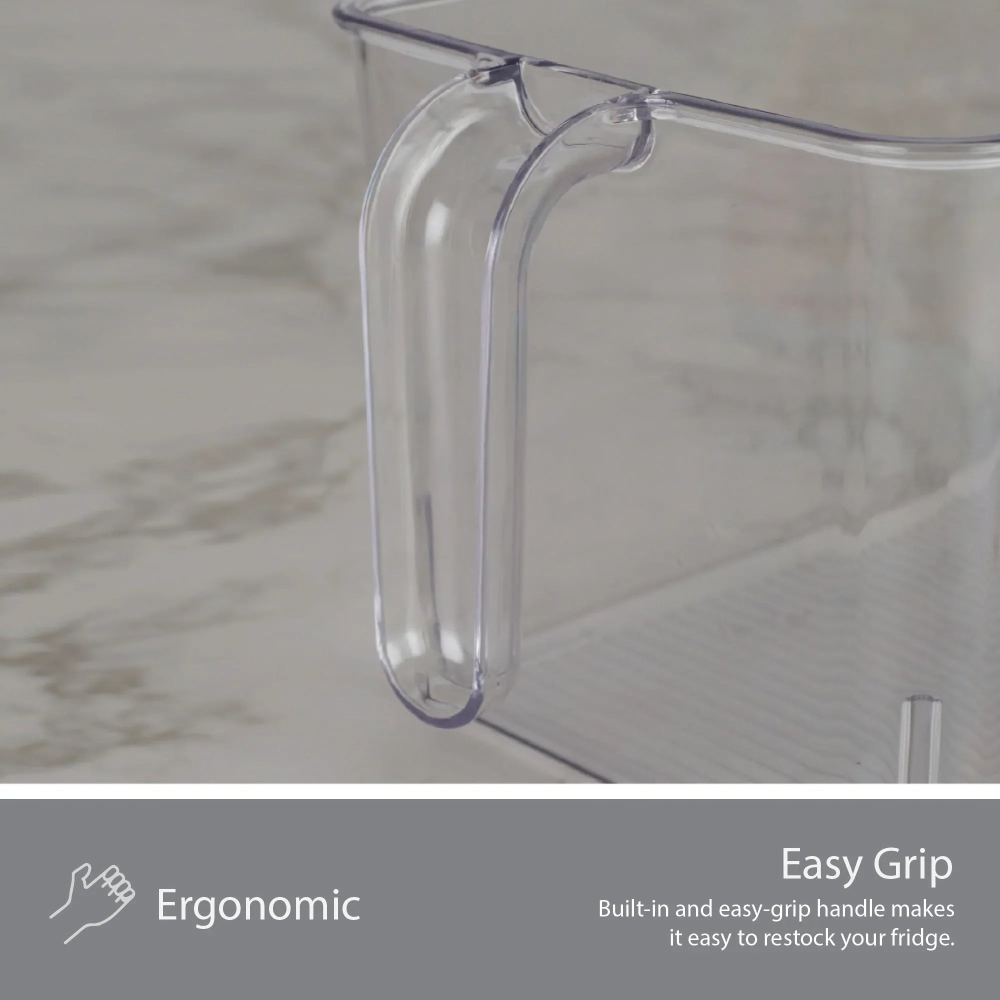 Robusto PET BPA Free Large Fridge Organizer with Front Handle in Transparent Colour - HomeTown