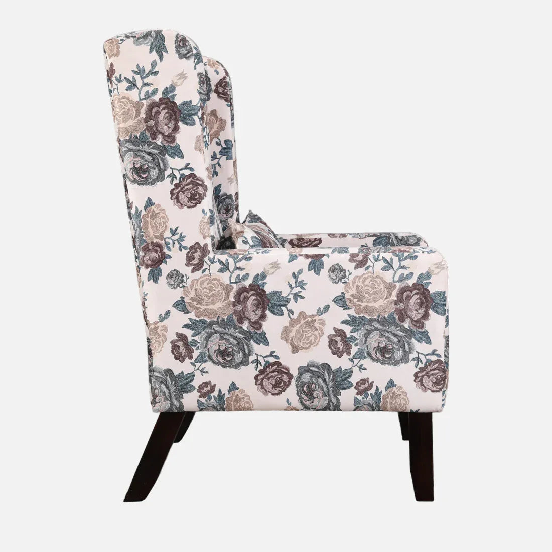 Daisy Fabric Wing Chair in White Colour - HomeTown