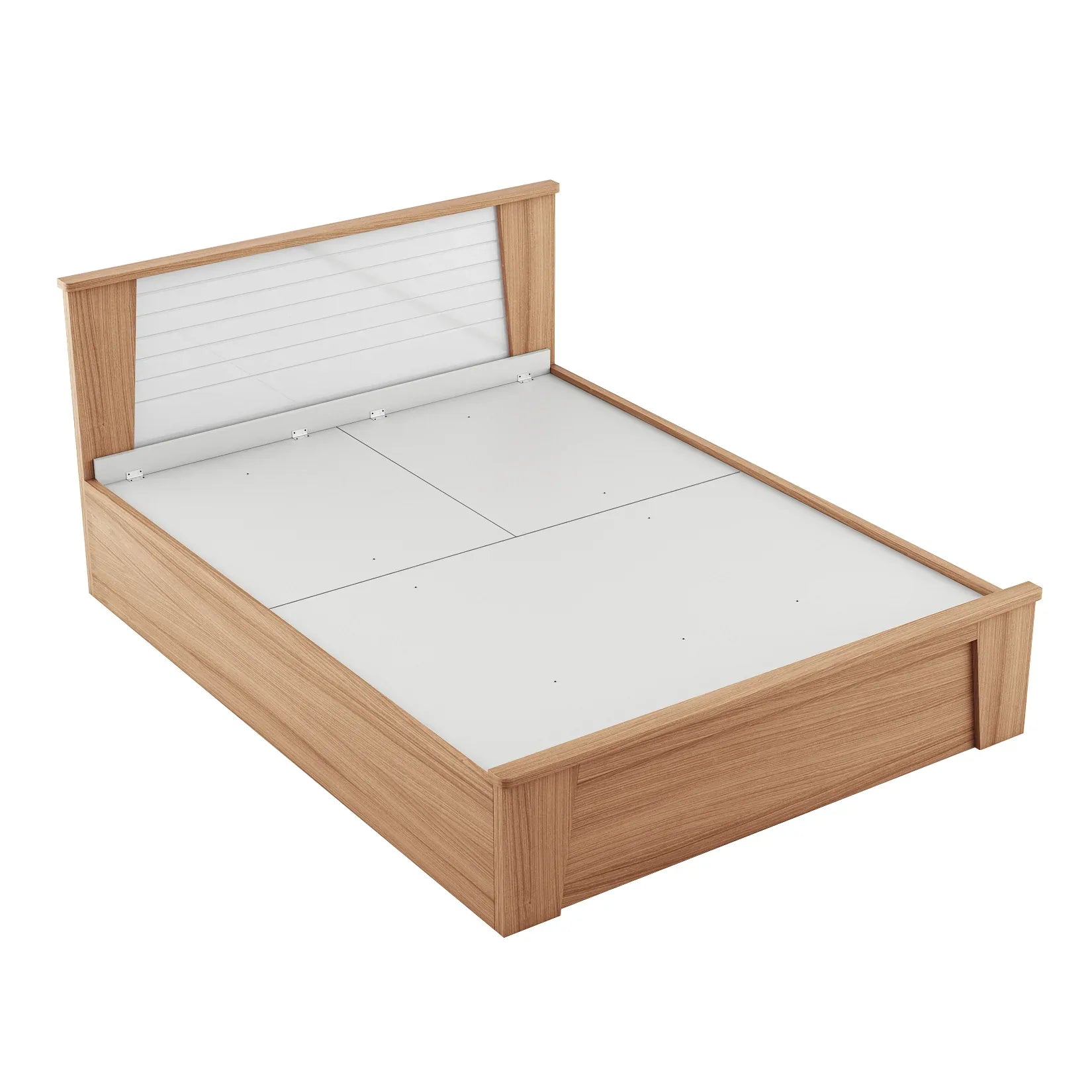 Ambra Queen Bed with Hydraulic Storage in Oak Colour - HomeTown