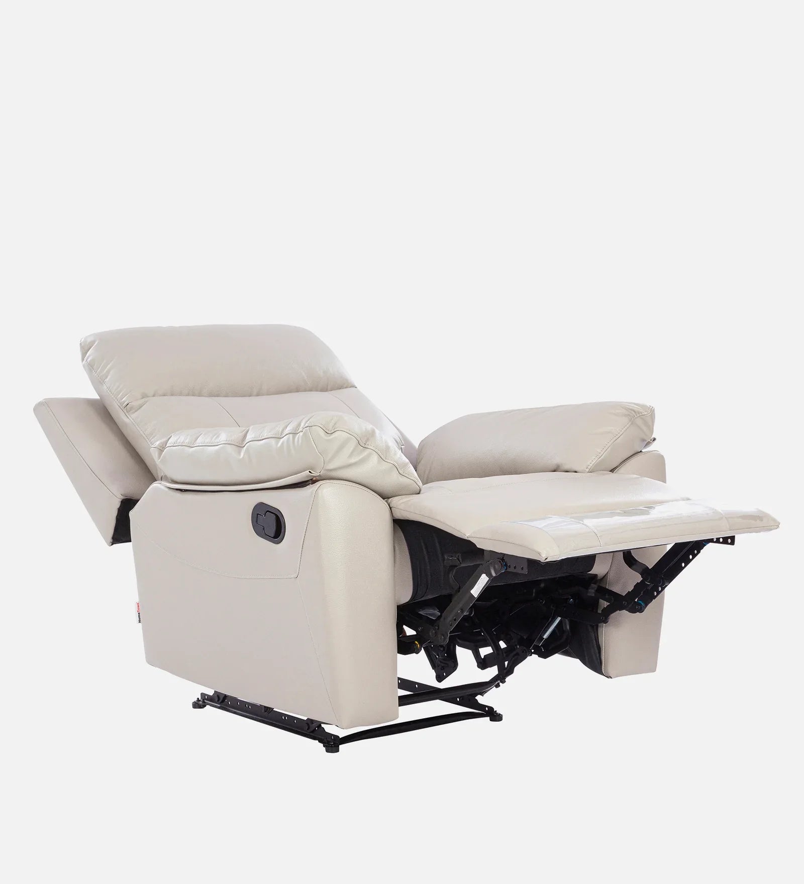 Quantum Half Leather Single Seater Recliner in Light Grey Colour - HomeTown