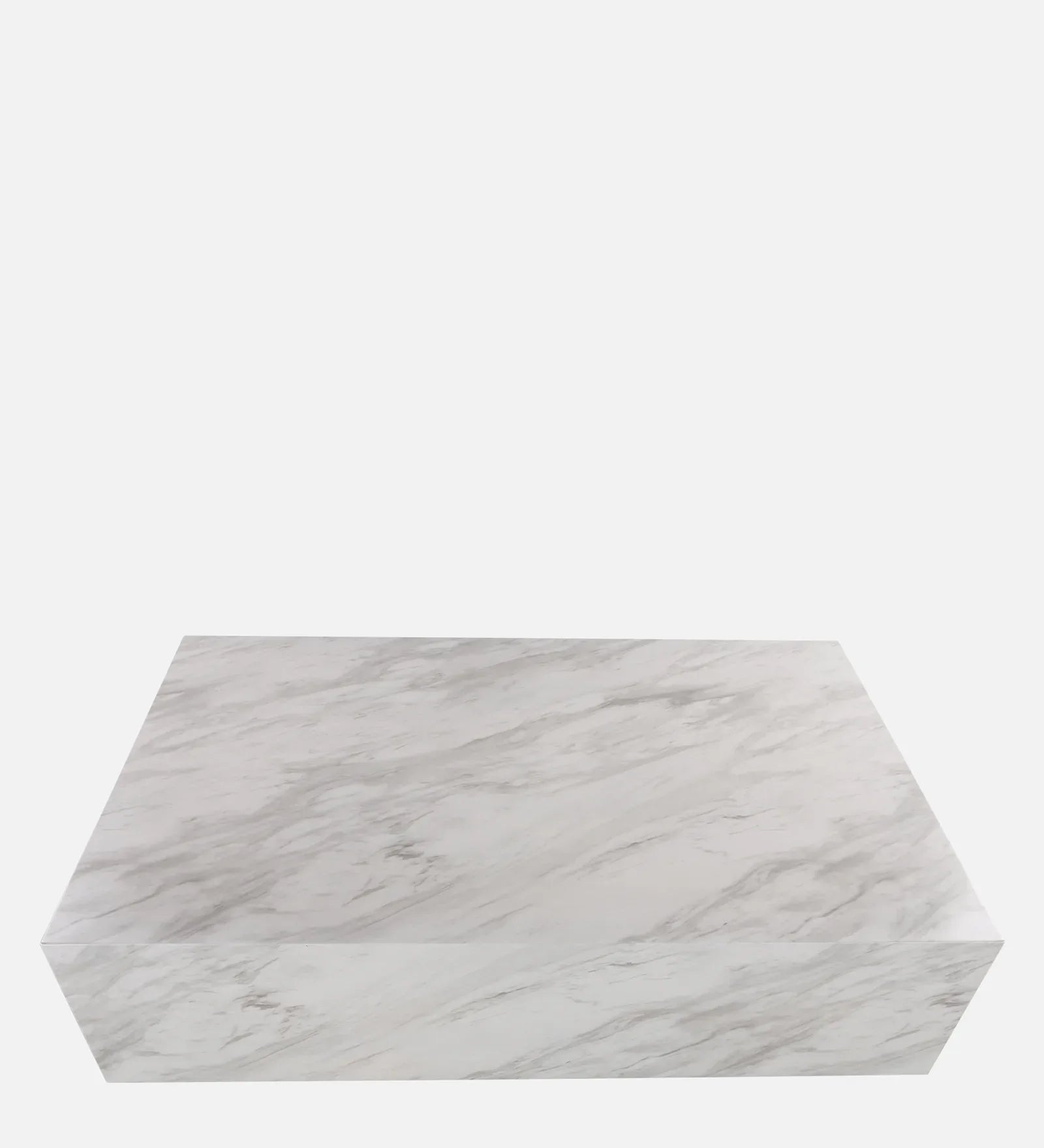 Garnet Marble Finish Center Table in White Colour - HomeTown