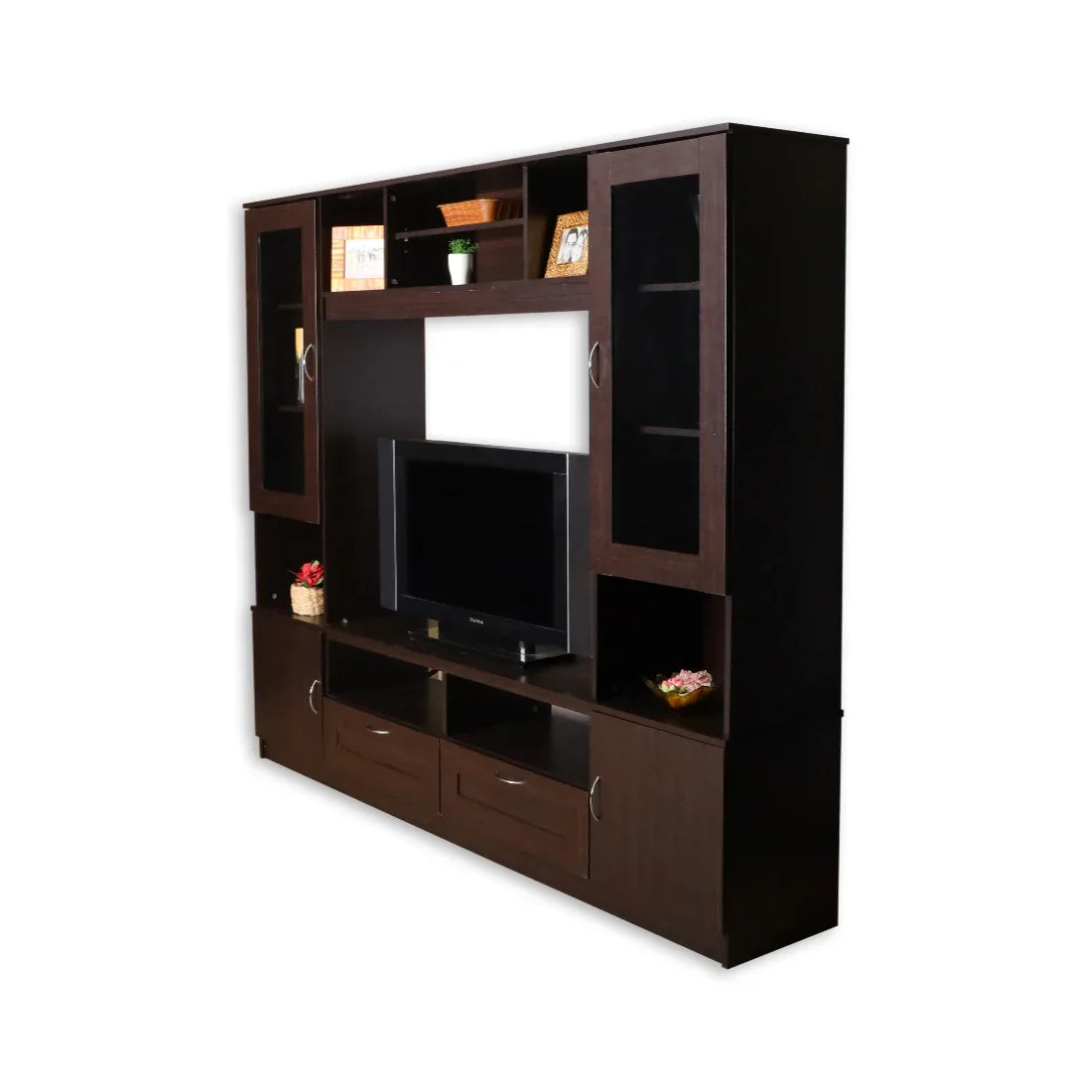 Missouri Engineered Wood Wall Unit in Dark Walnut Colour - HomeTown