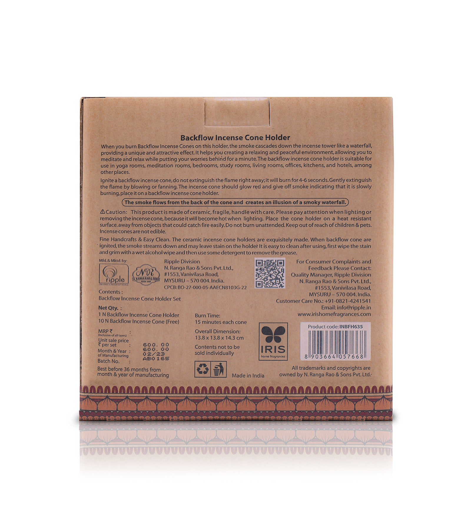 AMOGHA BCKFLW INCENSE CONE HLDR INBFH635
