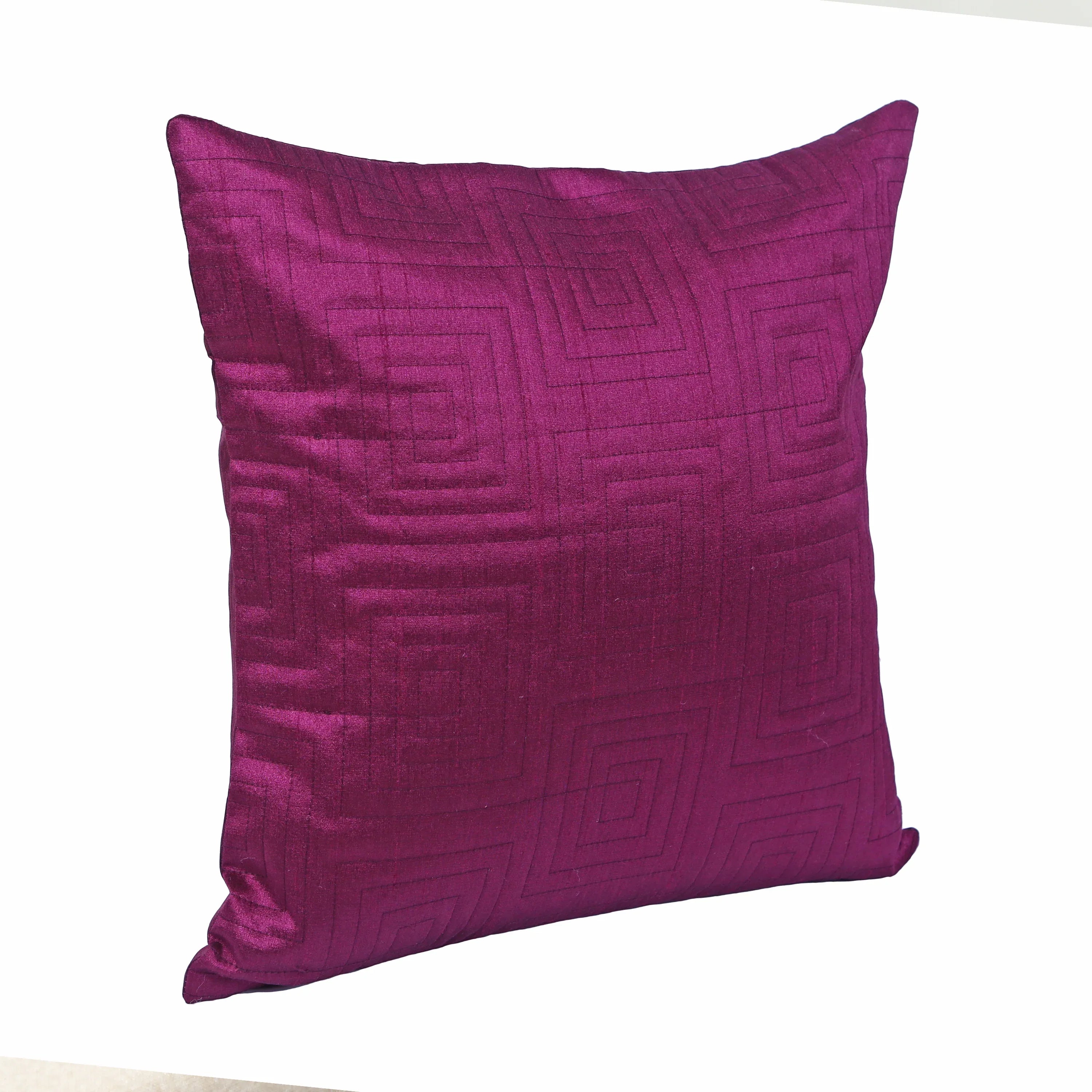 Carnival Quilted Set Of 2 Cushion Covers 40x40 Cm in Purple Colour - HomeTown