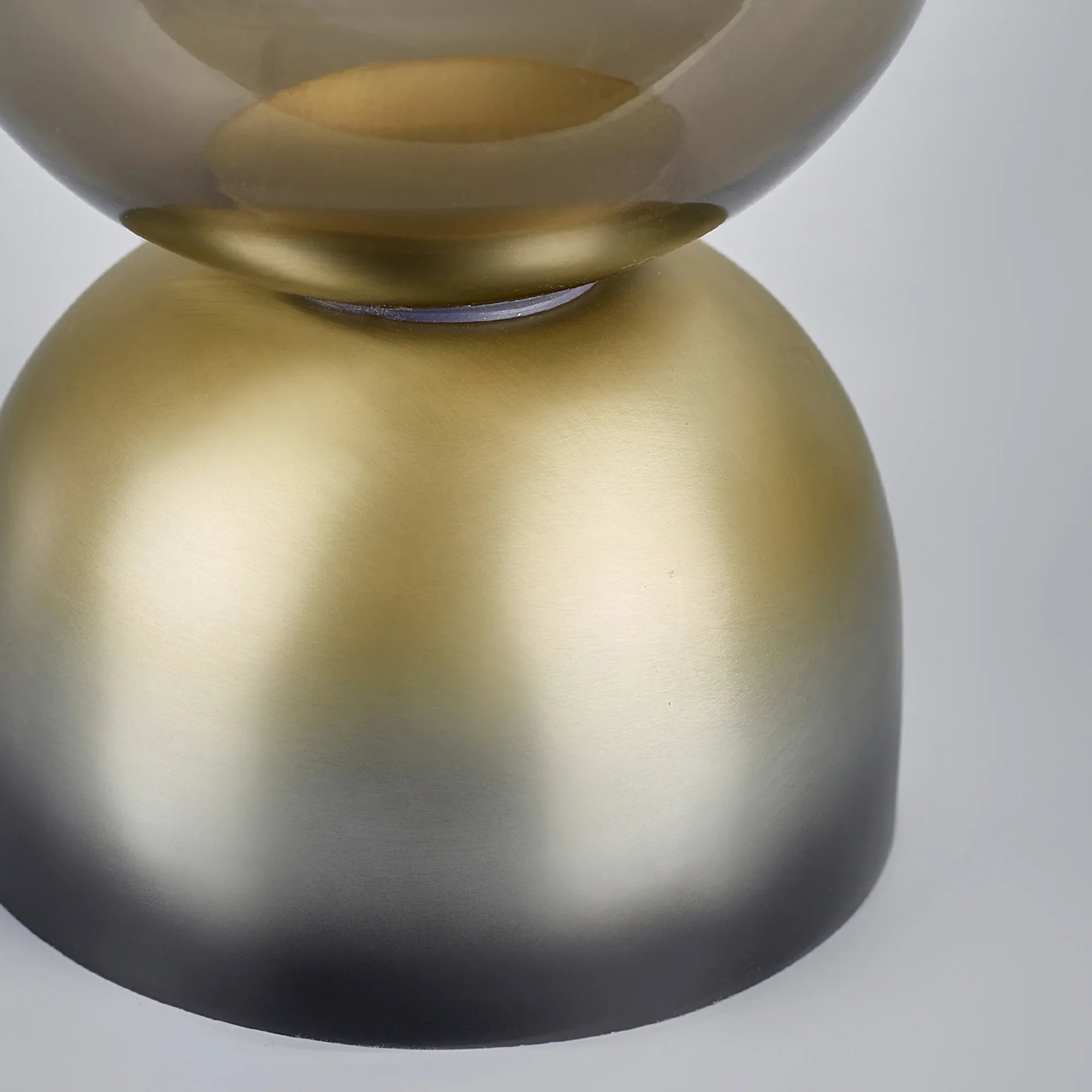 Zeus Iron and Glass Ombre Chimney Hurricane 17x35 Cm in Antique Gold & Black Colour - HomeTown