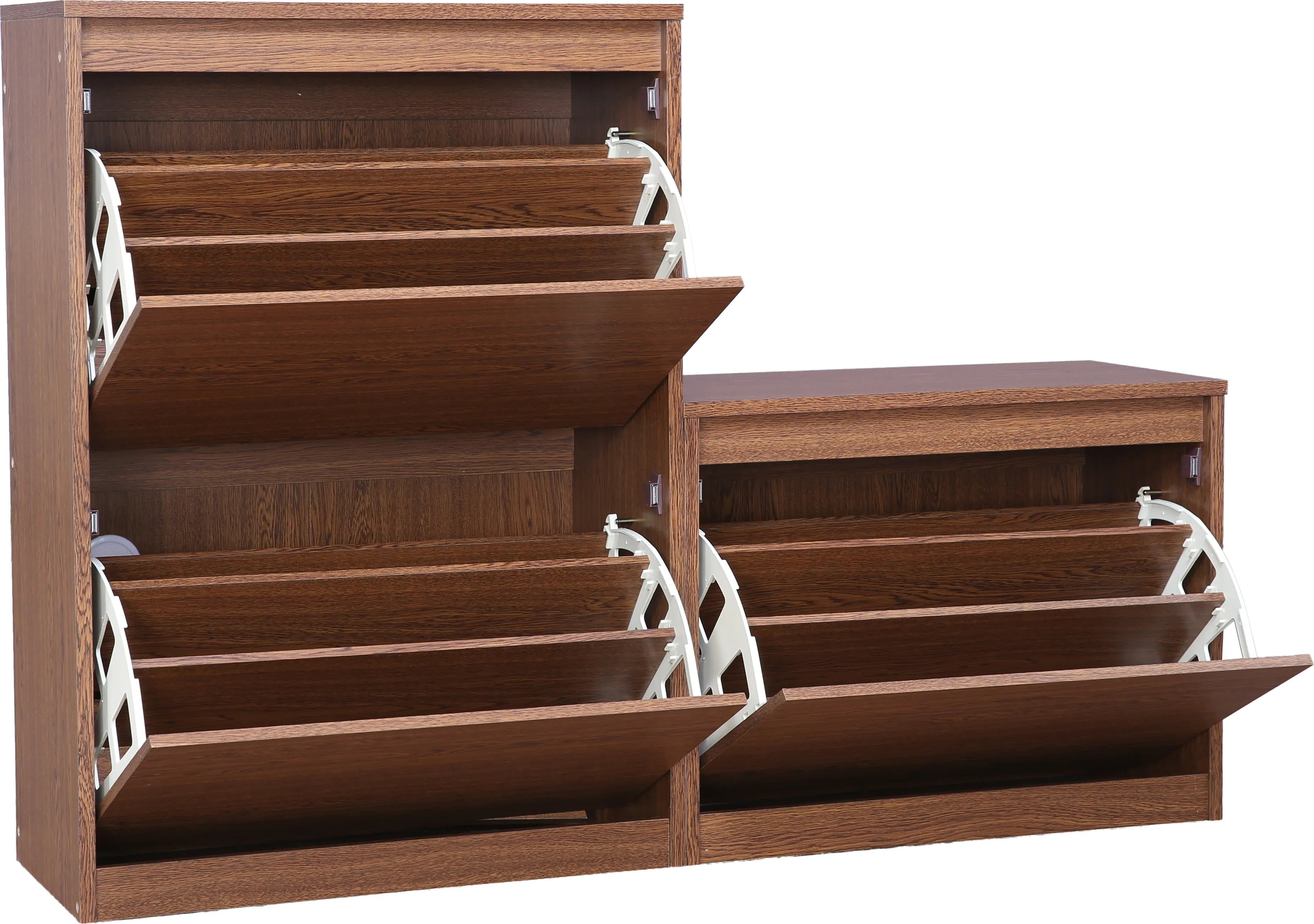 Alder Engineered Wood 1+2 tier Shoe Rack in Oak Colour - HomeTown