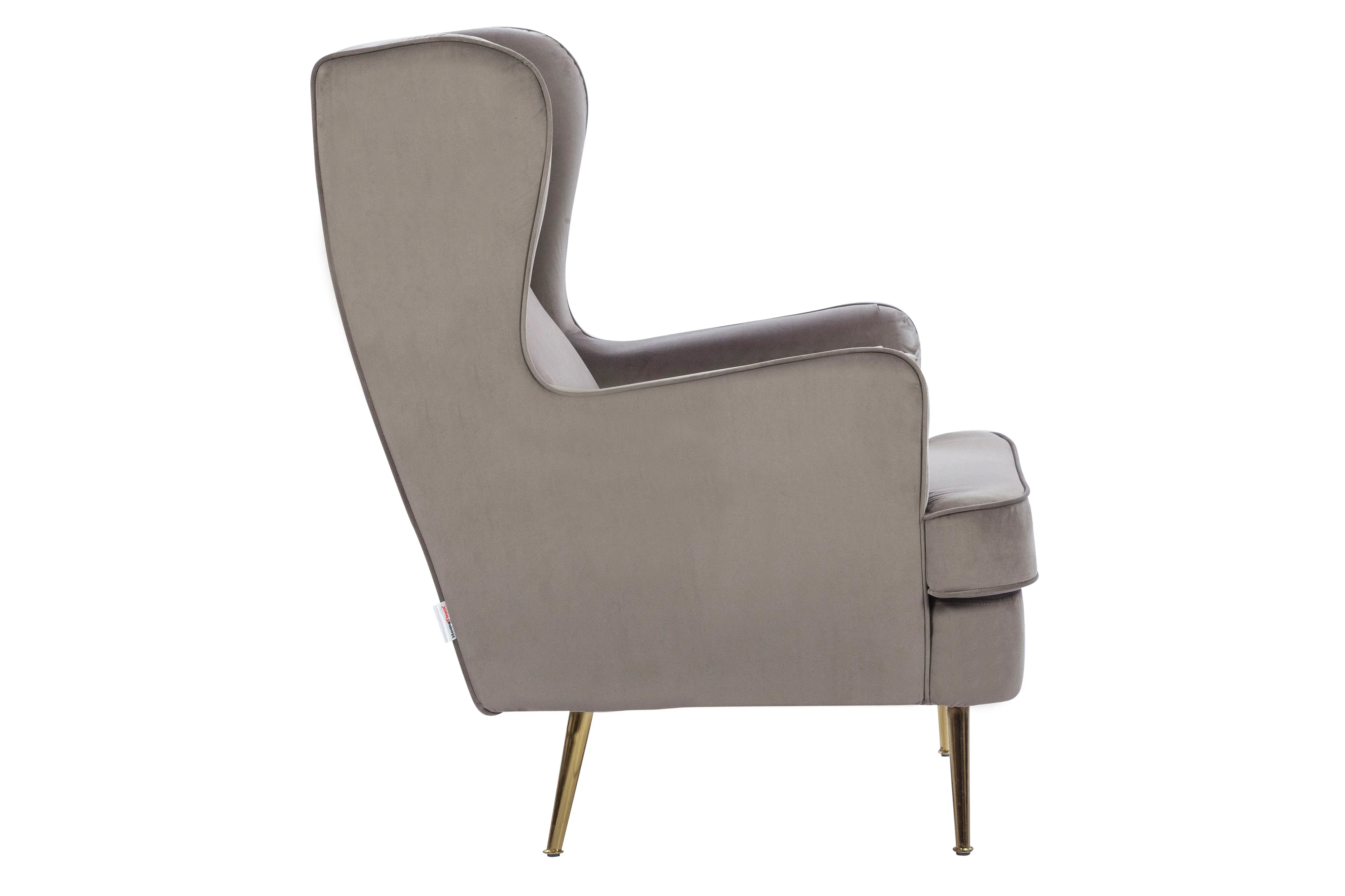 Charm Velvet Arm Chair in Dark Grey Colour - HomeTown