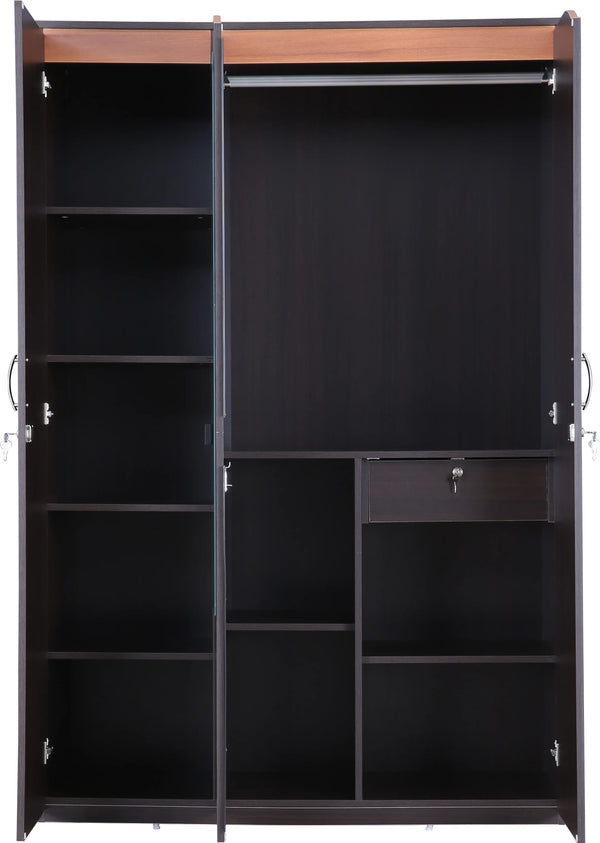 Swirl 3 Door Wardrobe Dark Oak dimensions