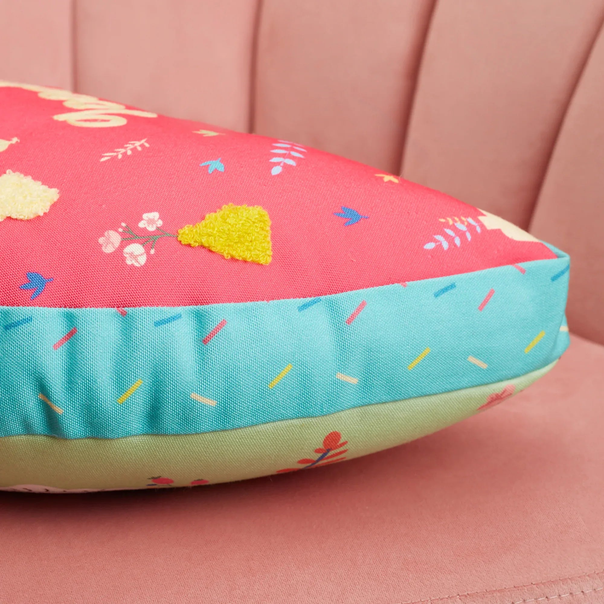 Good Life Reversible Cooking Together Digital Printed Shaped Cushion 27x47 Cm in Fuchsia Colour - HomeTown