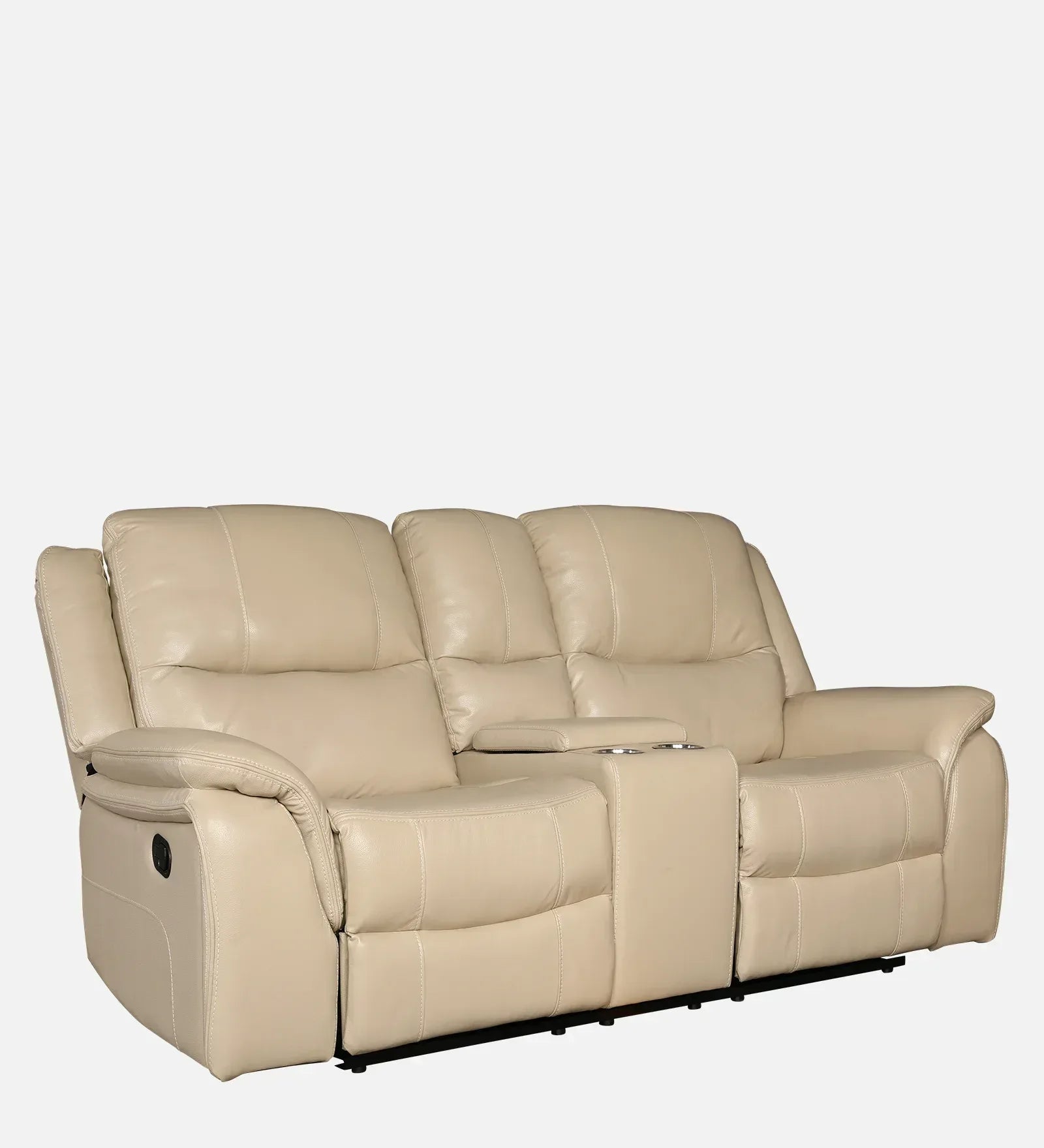 Murray Half Leather Recliner In Beige Colour - HomeTown