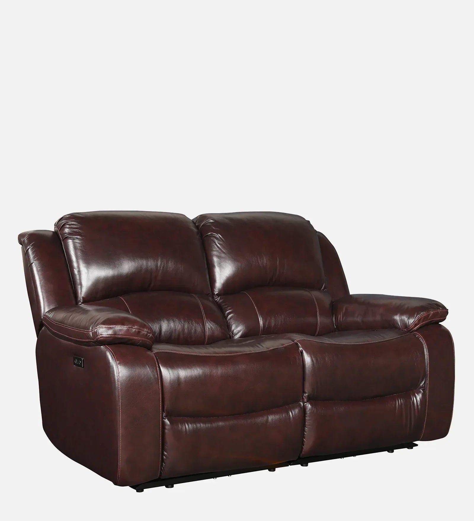 Rhine Half Leather Electric Recliner In Brown Colour - HomeTown