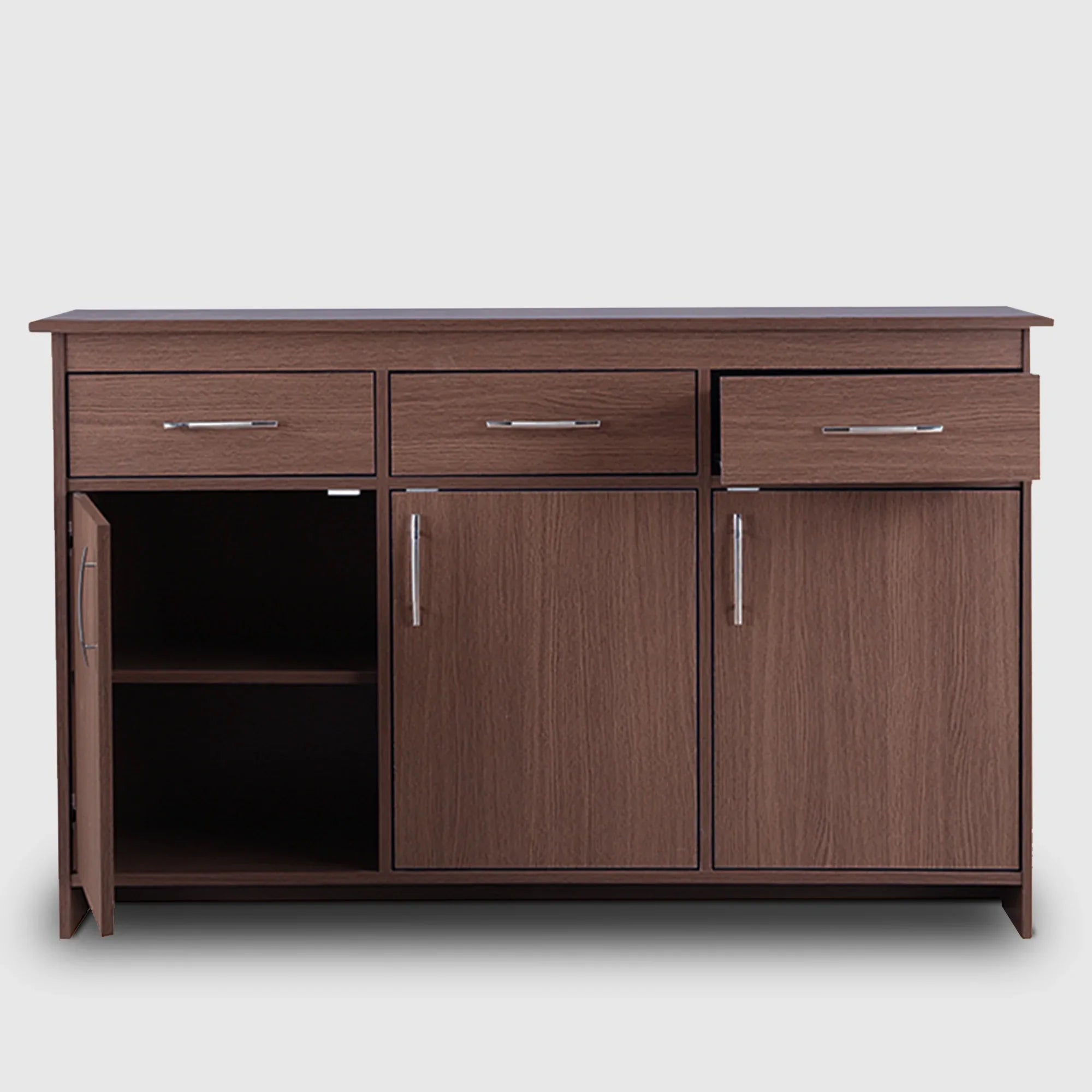 Albert Engineered Wood 3 Door Cabinet in Oak Colour - HomeTown