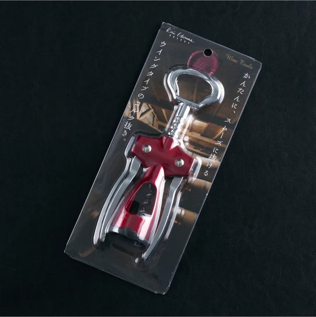 Wine Cork Screw (Wing) Stainless steel Wine Cork Screw in Red Colour - HomeTown