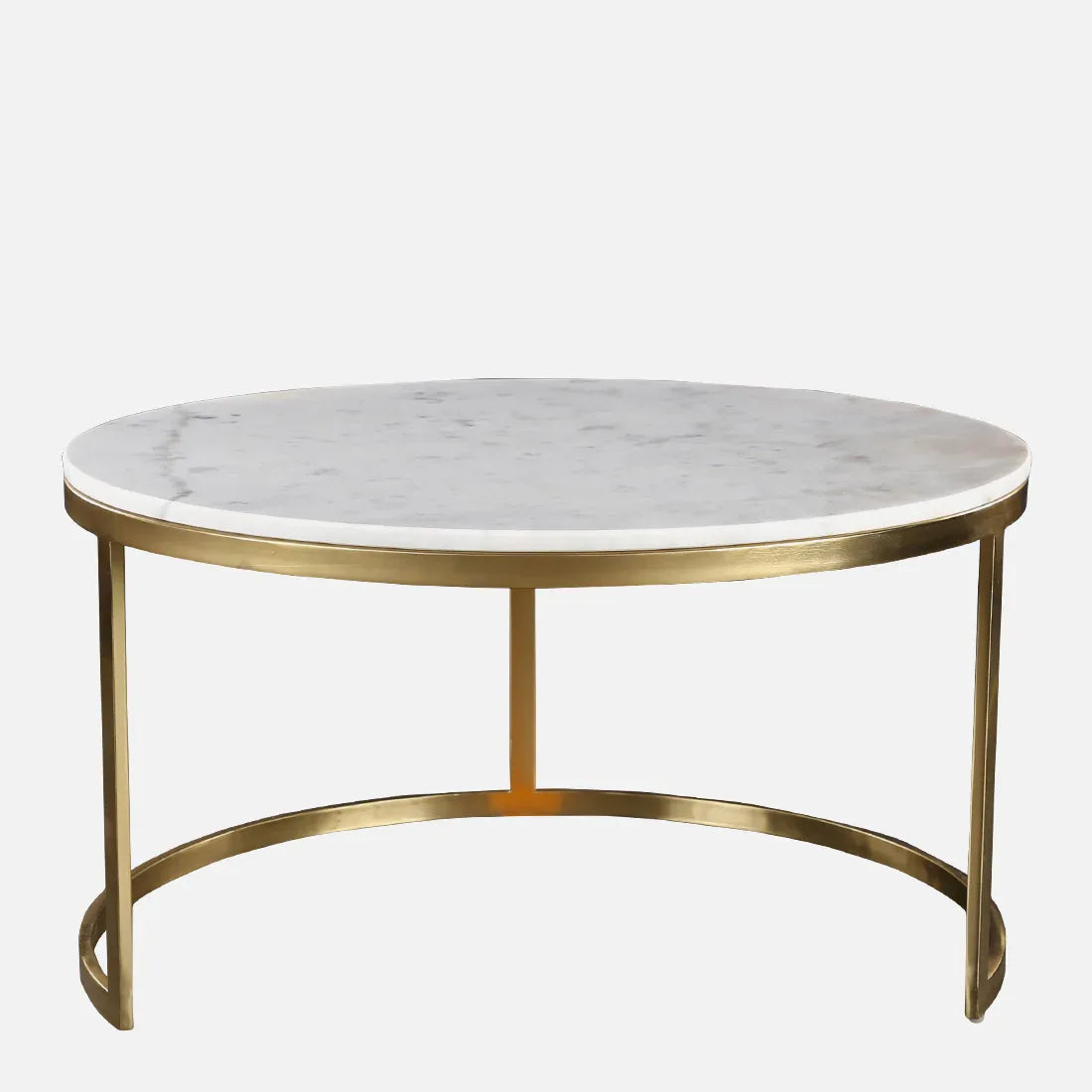 Castile Marble Center Table in White & Gold Colour - HomeTown