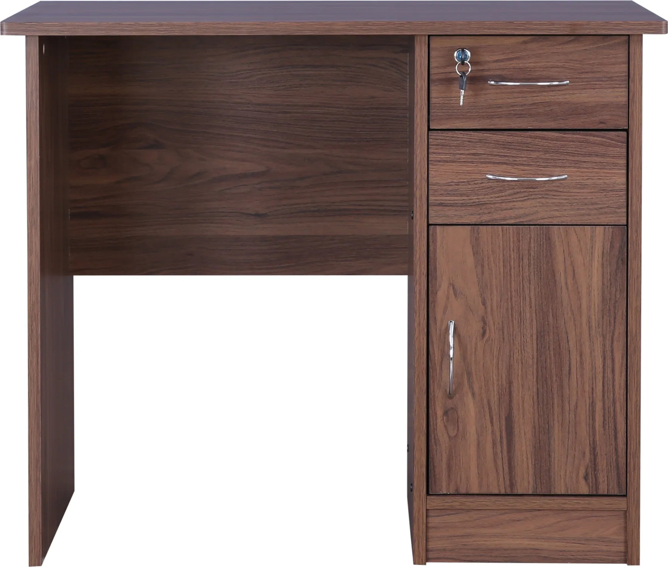 Simply Study Table with Three Drawer in Dark Walnut Colour - HomeTown