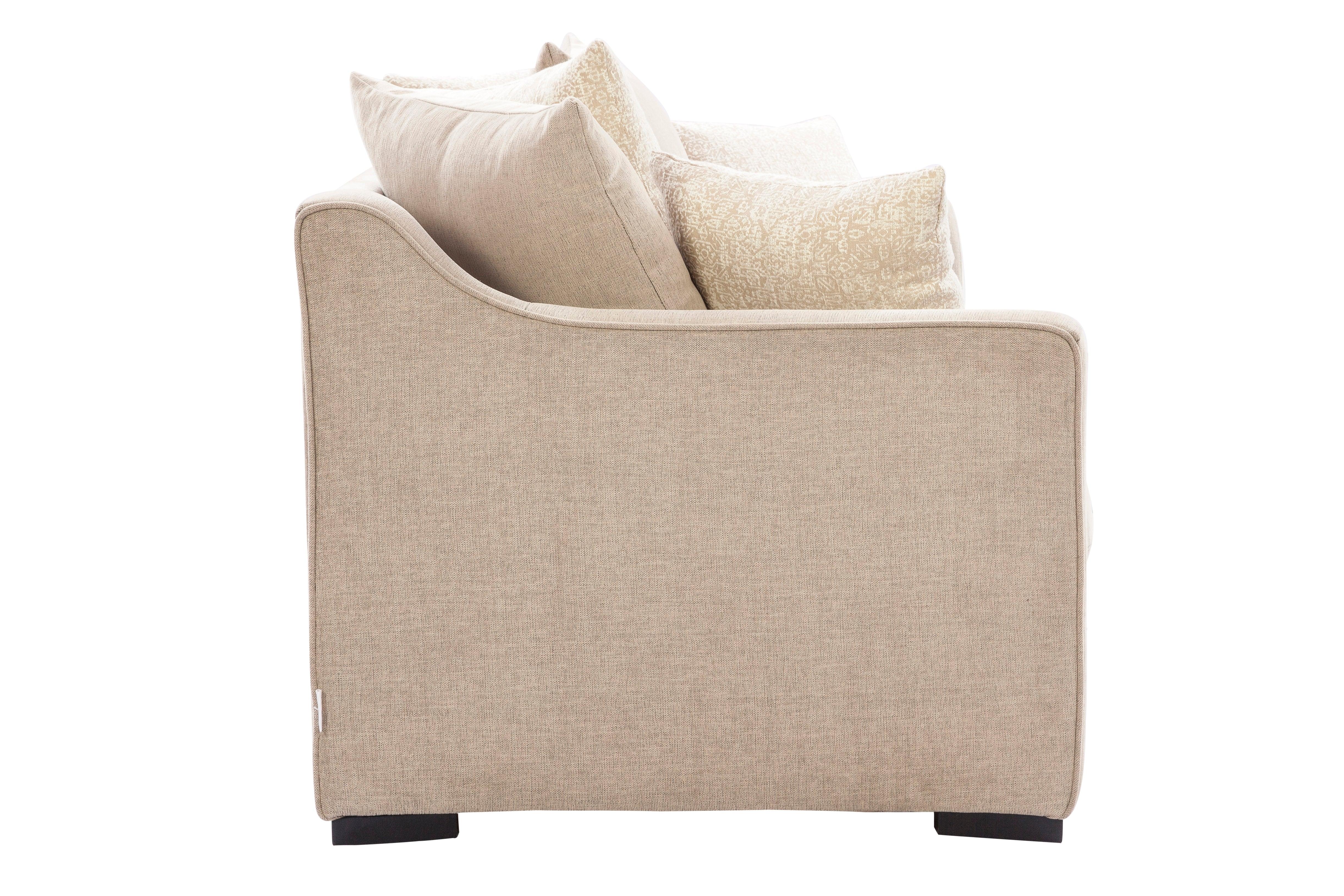 Perth Fabric Three Seater Sofa in Beige Colour - HomeTown