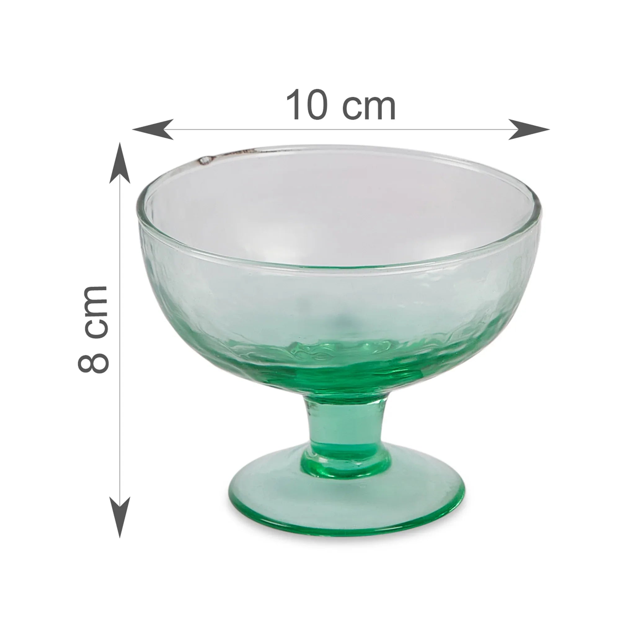 Ikigai Hammered Dessert Bowl Set of 4 in Green Colour - HomeTown