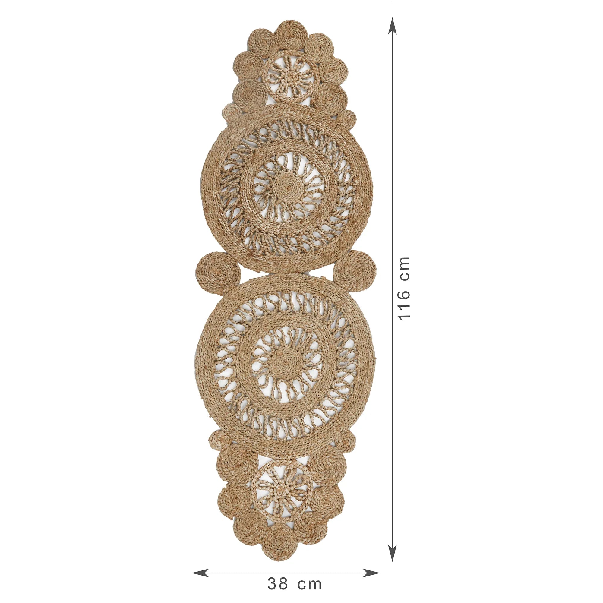 Boho Handmade Jute Runner 38x116 Cm in Natural Colour - HomeTown