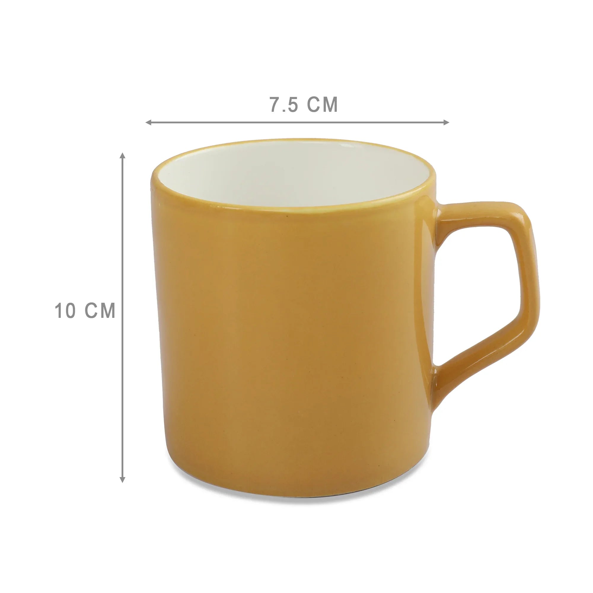 Palette Ceramic Tea Mug Set of 4 200 Ml in Yellow Colour - HomeTown
