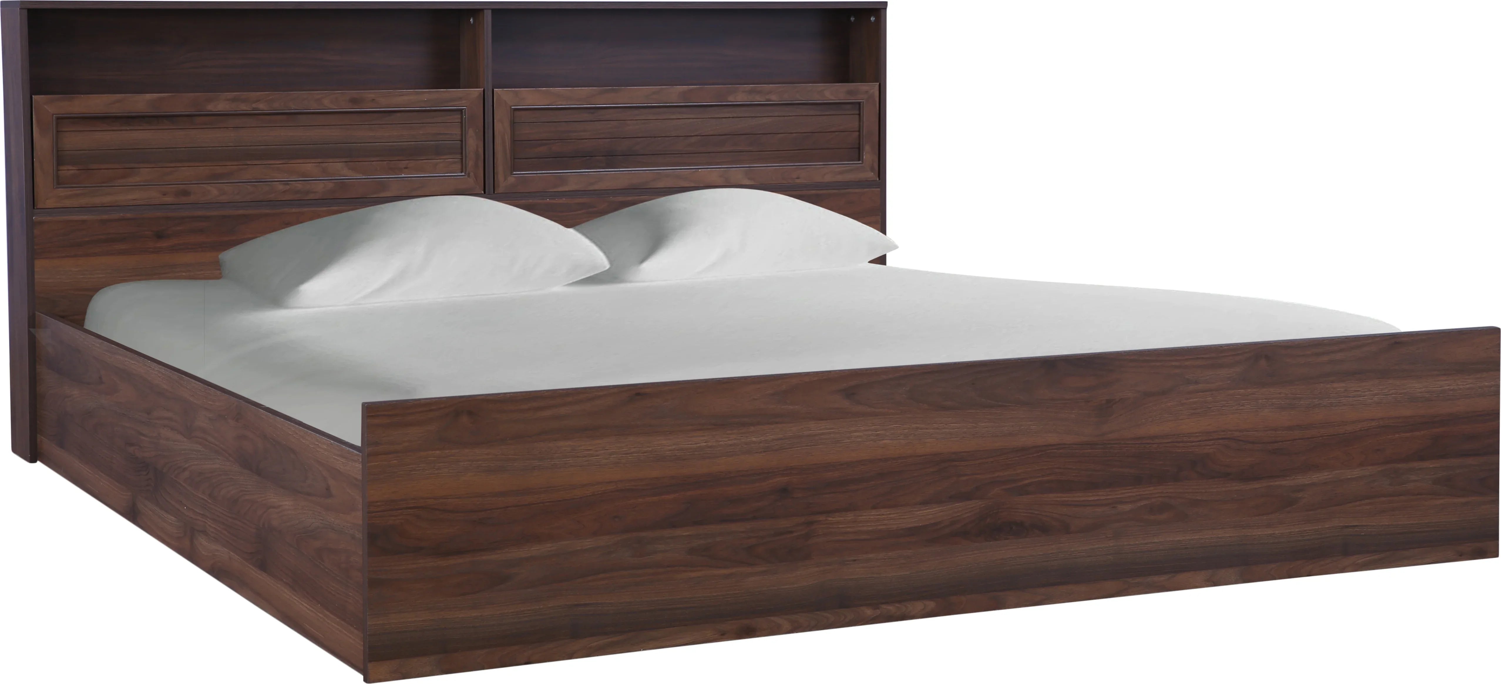 Alyssa Queen bed with Box storage in Wenge Colour - HomeTown