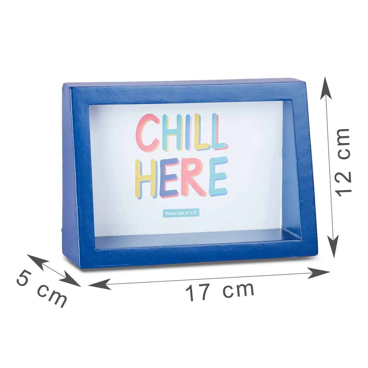 Venice Wood, MDF and Glass Triangular Photoframe 6x4 Inch in Indigo Colour - HomeTown