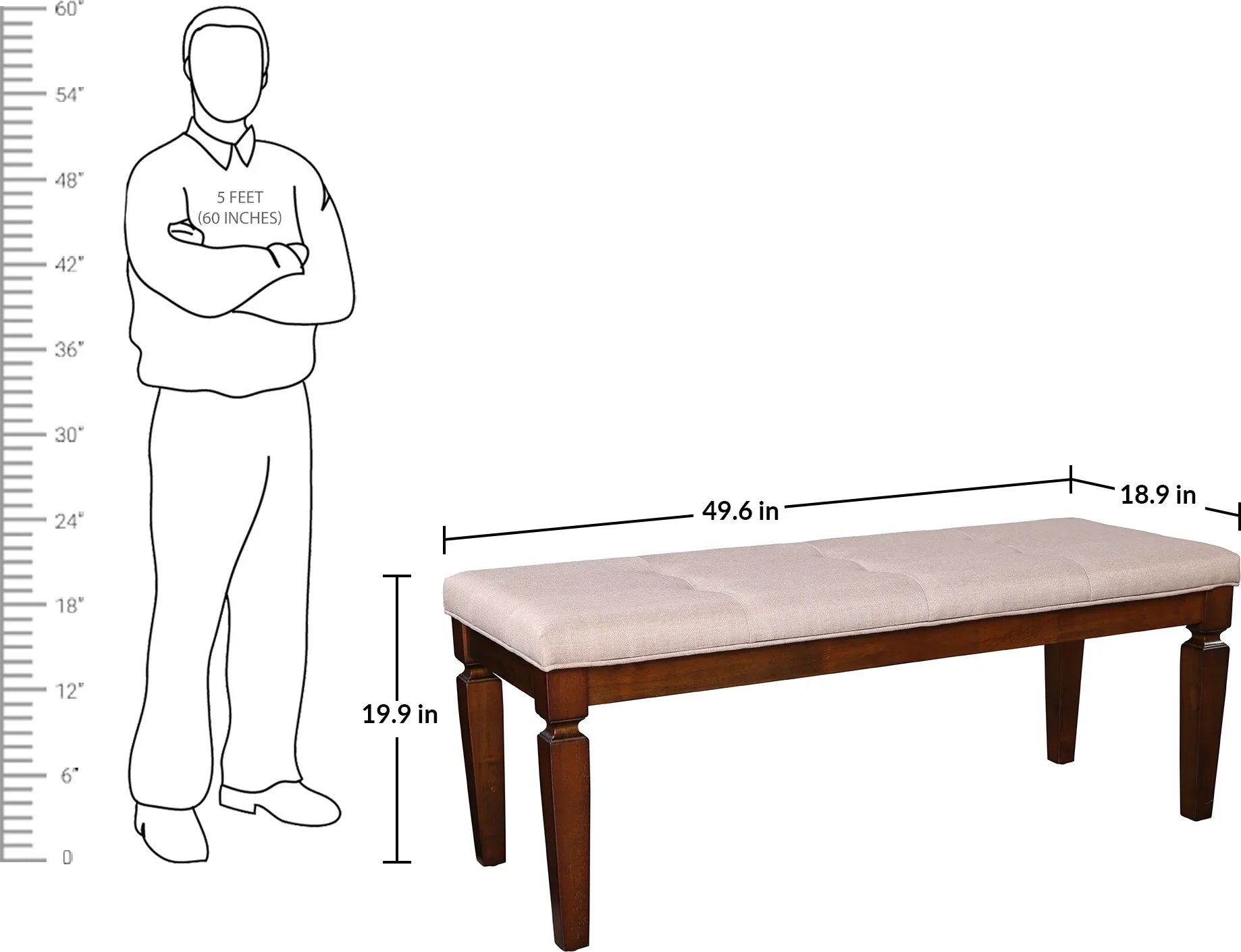 Bliss Marble Top 6 Seater Set with Bench with Inlay in Beige Colour - HomeTown