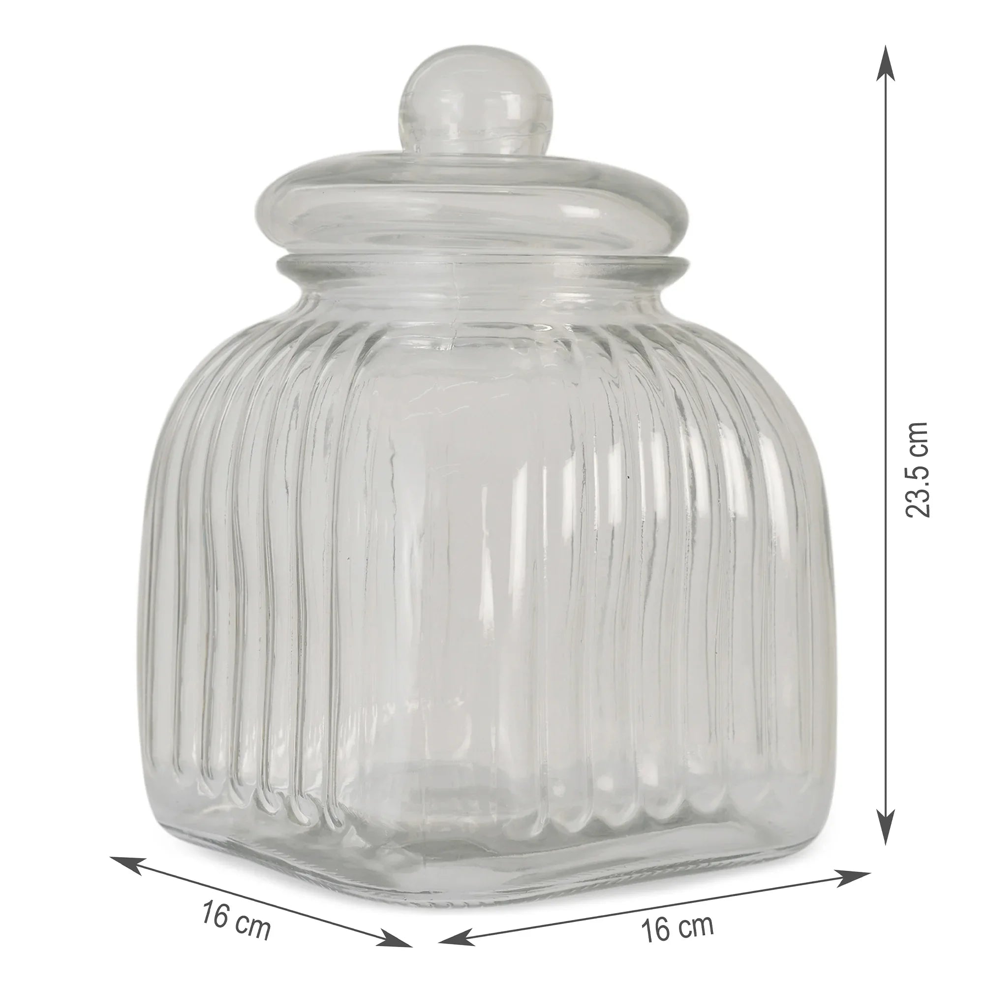 Robust Glass Jar 3000 ml with Lid in Transparent Colour - HomeTown