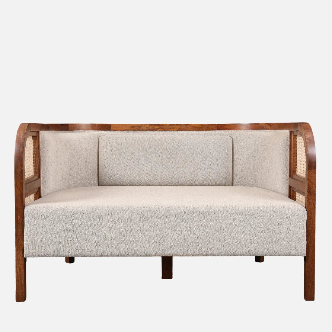 Siam Solidwood Two Seater Sofa in Beige Colour - HomeTown