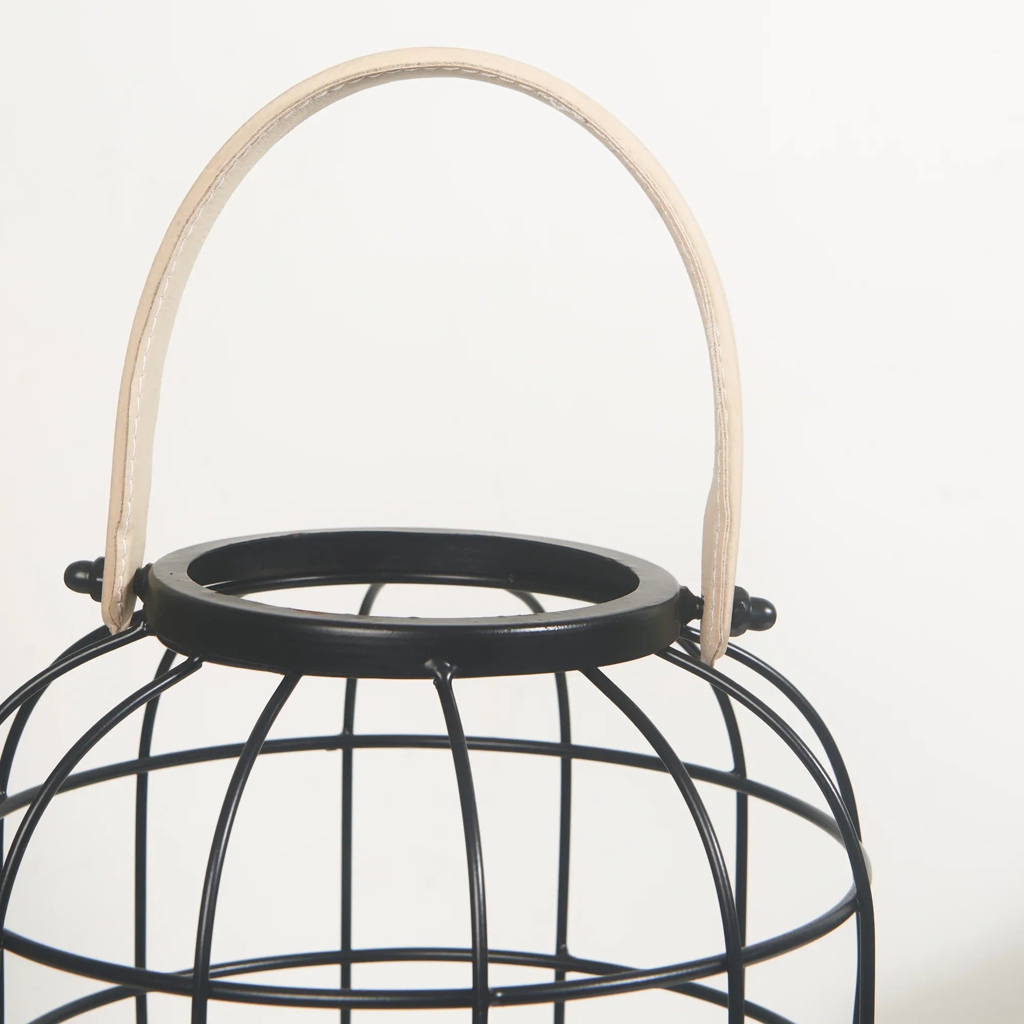 Sovereign Iron and Wood Jali Hanging Lantern 23x34Cm in Black Colour - HomeTown