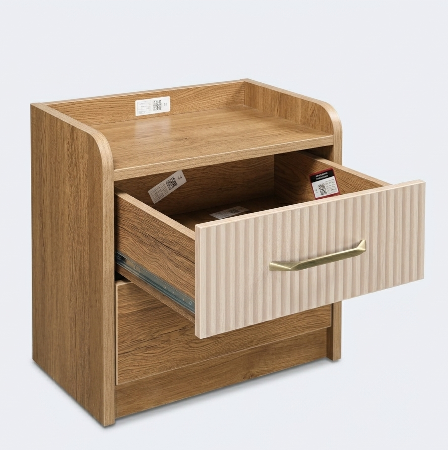 GLORIA BED SIDE TABLE - SEBASTAIN OAK