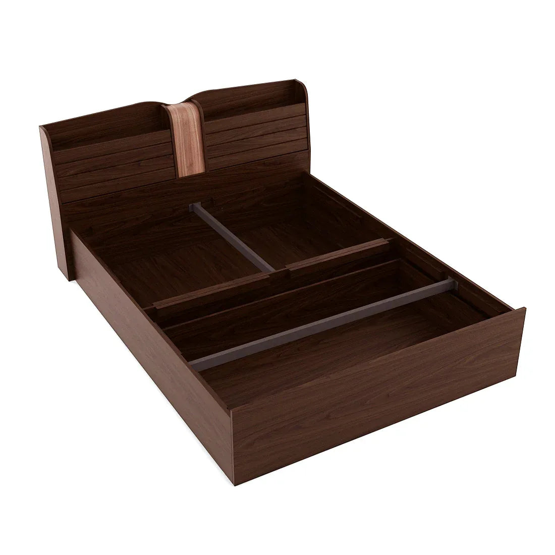 Magnum Engineered Wood Bed with Storage in Urban Walnut Colour - HomeTown