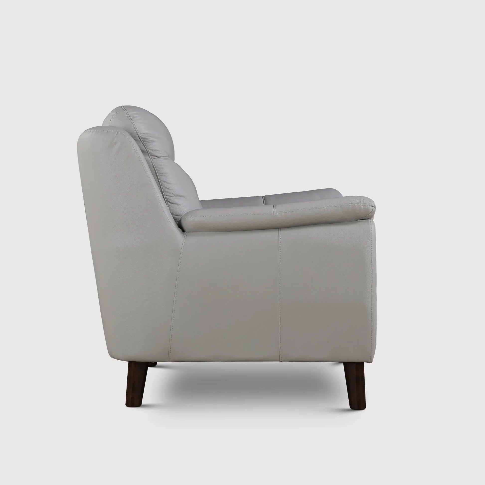 Alexa Half Leather Single Seater Sofa in Light Grey Colour - HomeTown