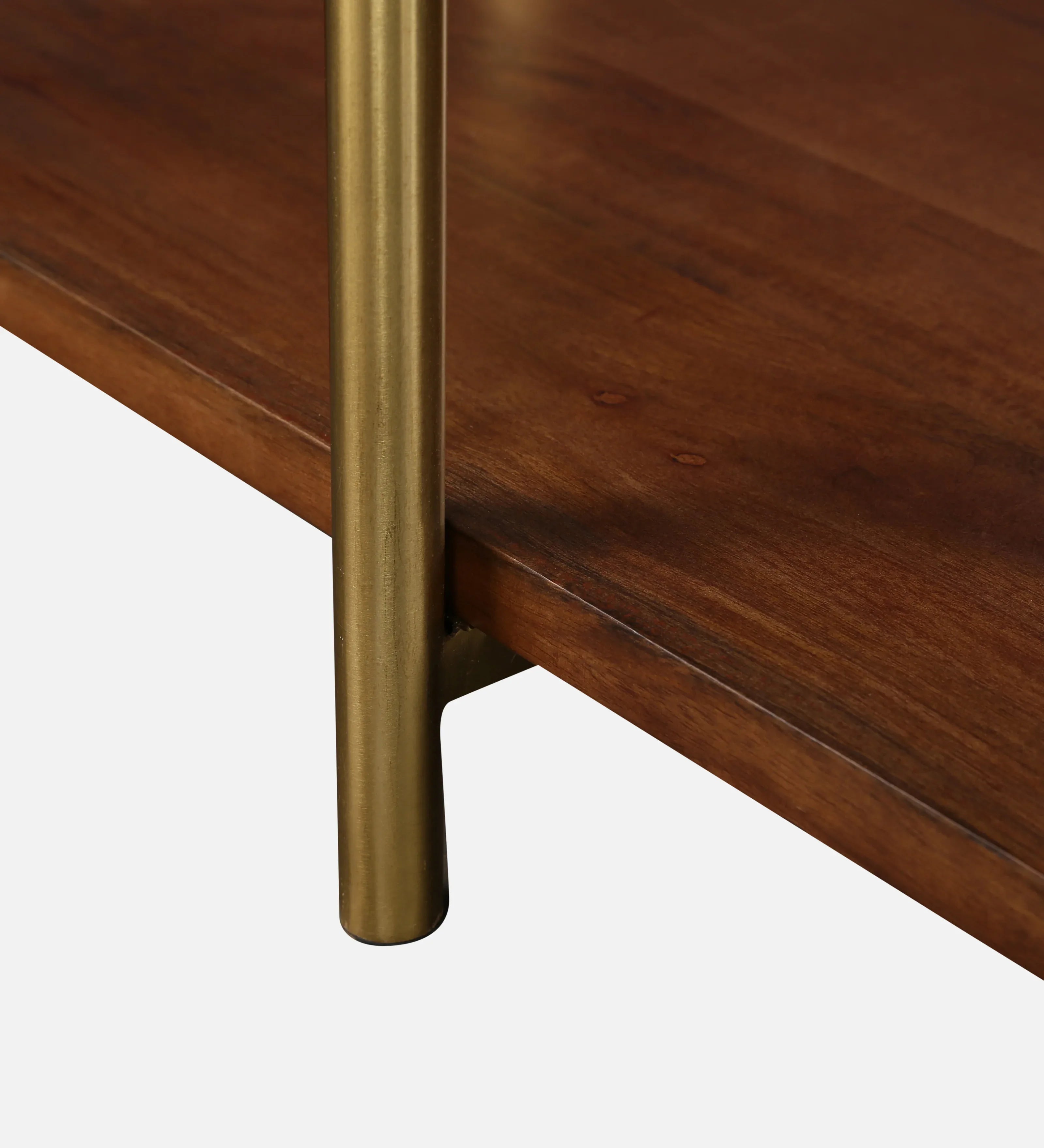 Volakas Metal Center Table in White and Walnut Colour - HomeTown