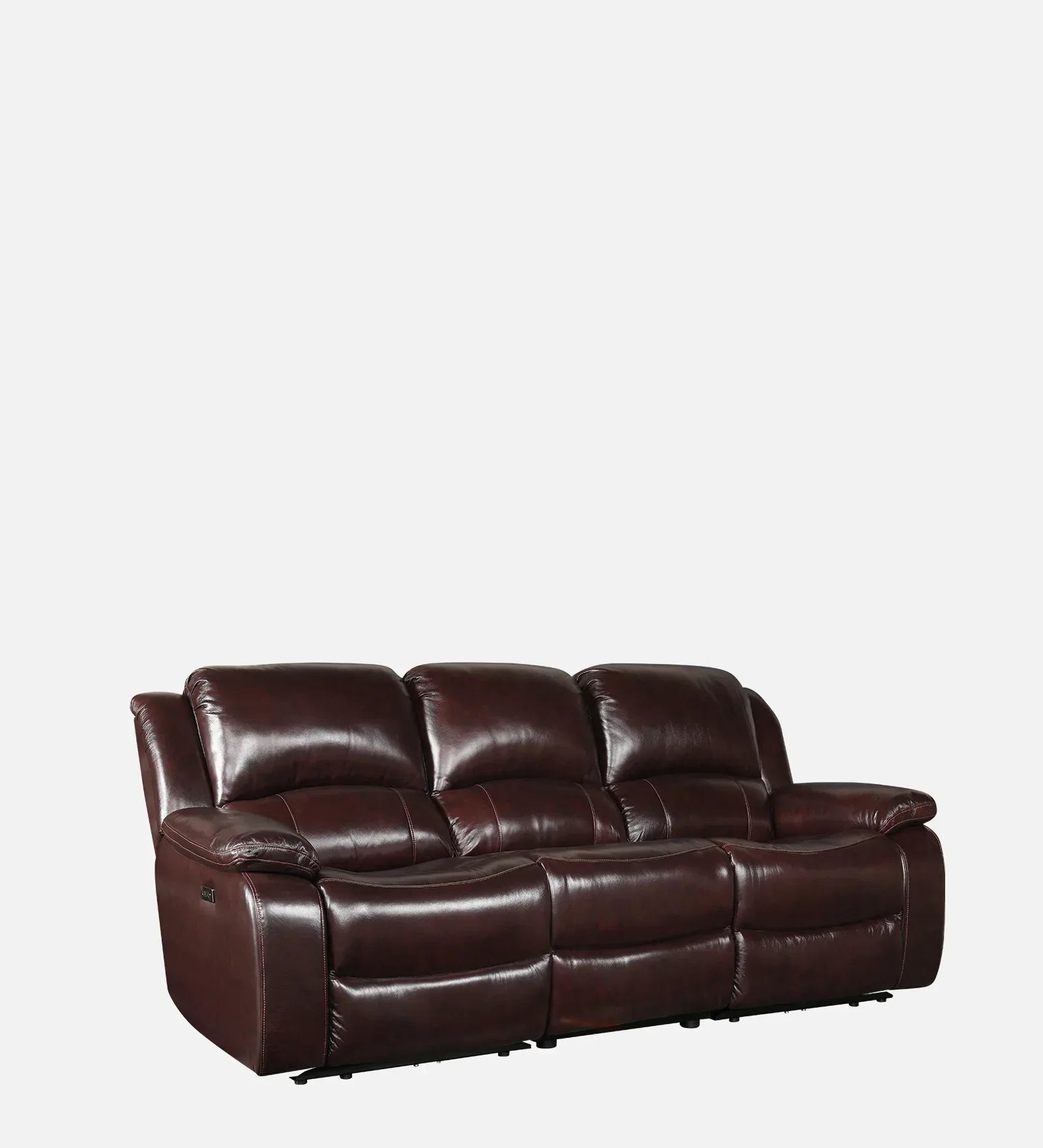 Rhine Half Leather Electric Recliner In Brown Colour - HomeTown