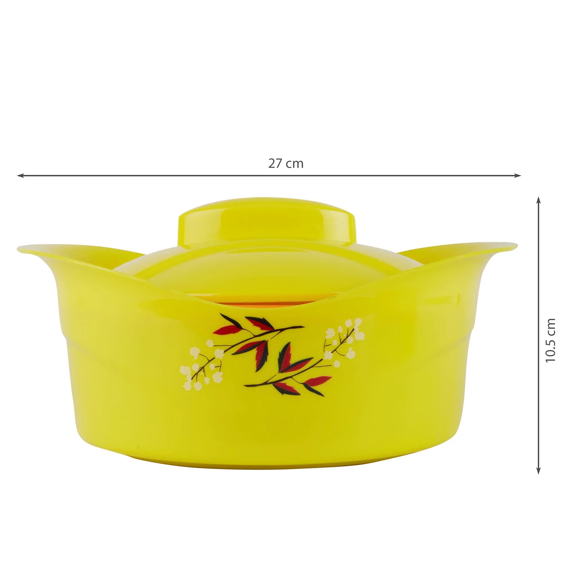 Fiesta Plastic and Stainless Steel Duo Double-Wall Insulated Casserole Set Of 2 in Yellow Colour - HomeTown