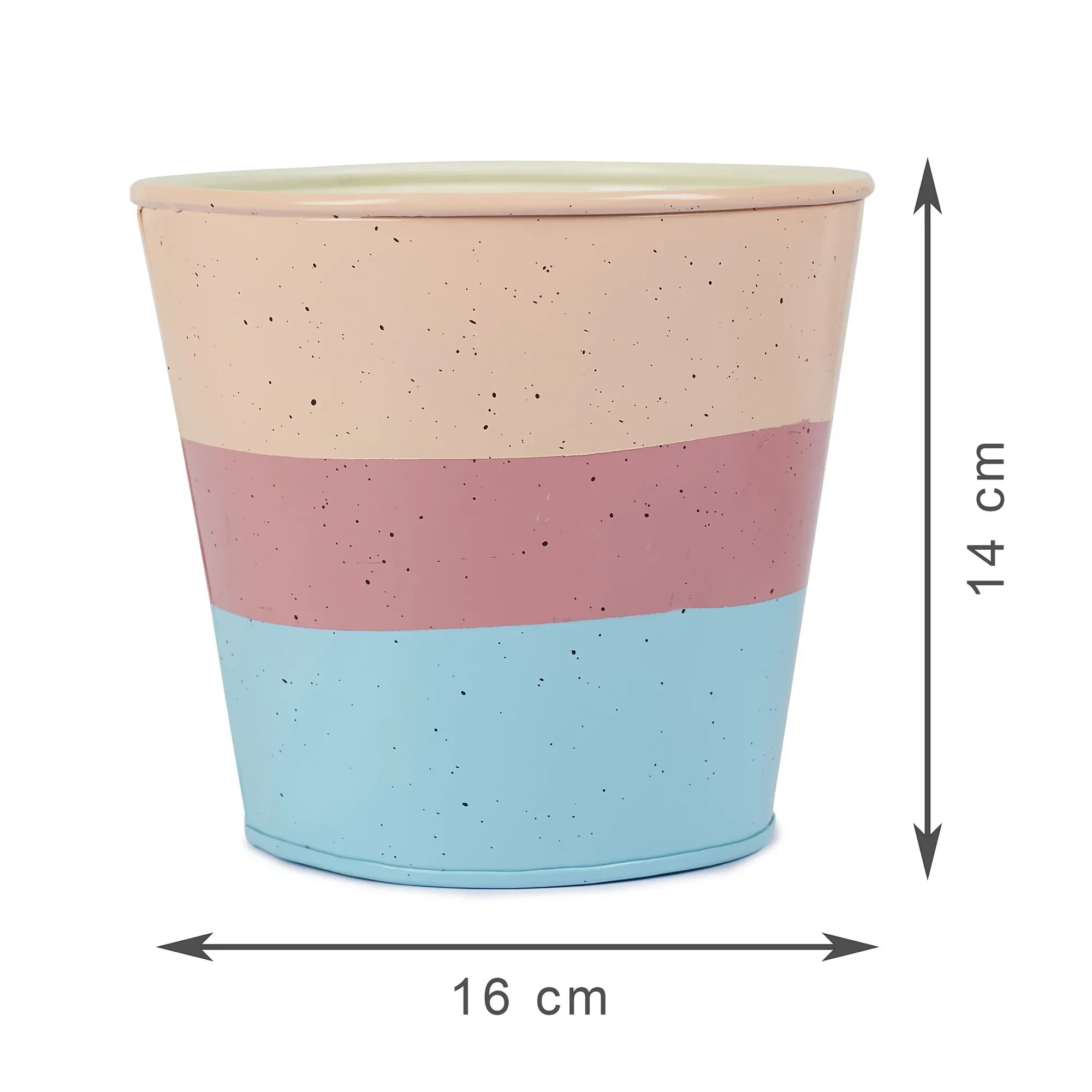 Pep Pop Metal Multi Band Planter 14Cm in Blush Colour - HomeTown