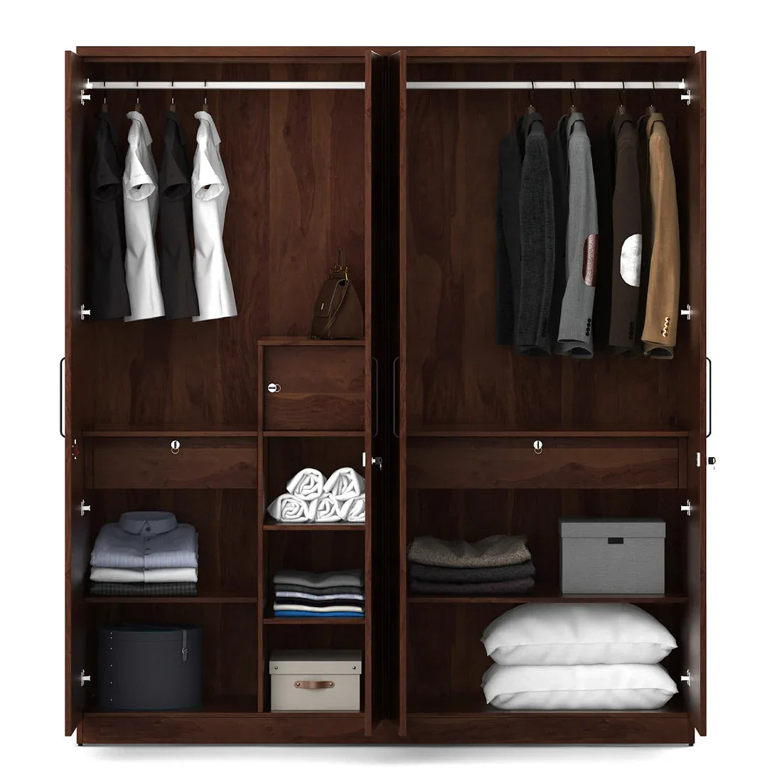 Antwerp Four Door Wardrobe in Sheesham Colour - HomeTown