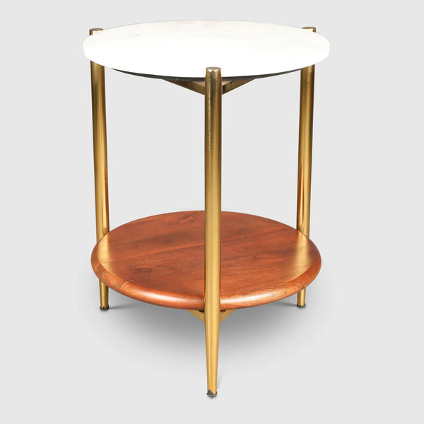 Amira Metal Side Table in Walnut Colour dimensions