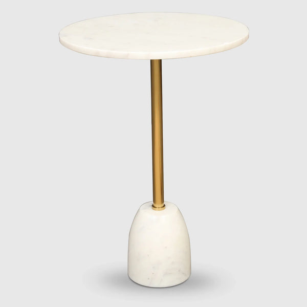 Julios Metal Side Table in Gold & White Colour dimensions