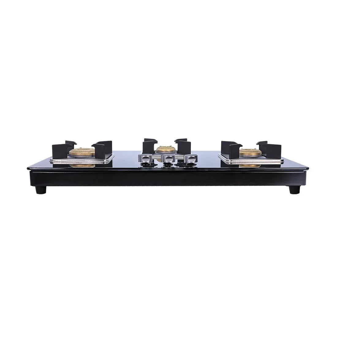 Octavia 1 - Gas Stove, 3 - Forged Brass Burners, 3 - Heavy duty pan support in Black Colour - HomeTown